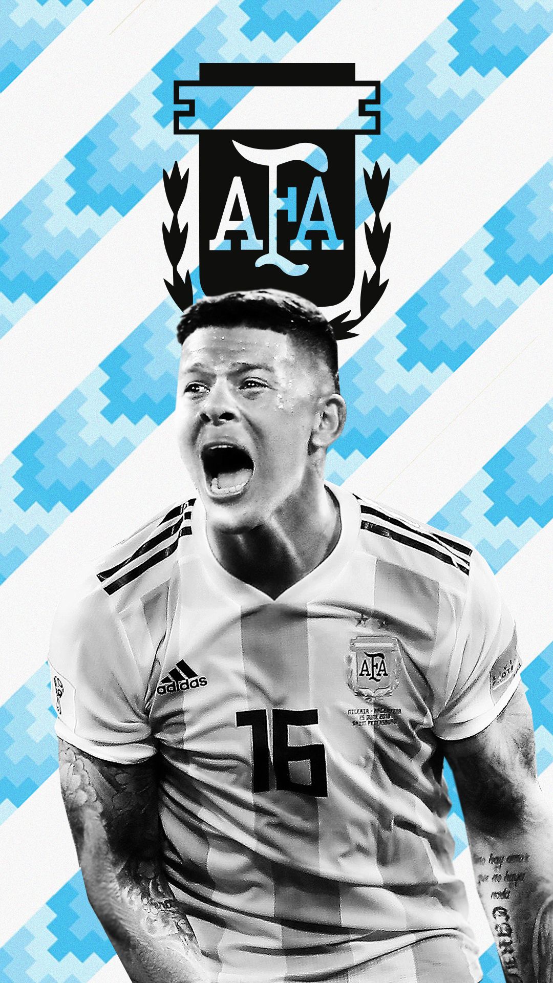 Handy-Wallpaper Sport, Argentinische Fußballnationalmannschaft, Marcos Rojo kostenlos herunterladen.