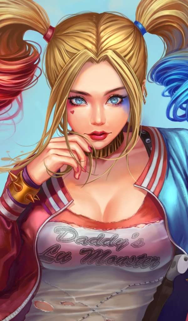 Descarga gratuita de fondo de pantalla para móvil de Rubio, Ojos Azules, Historietas, Harley Quinn, Dc Comics, Colas Gemelas, Rubia.