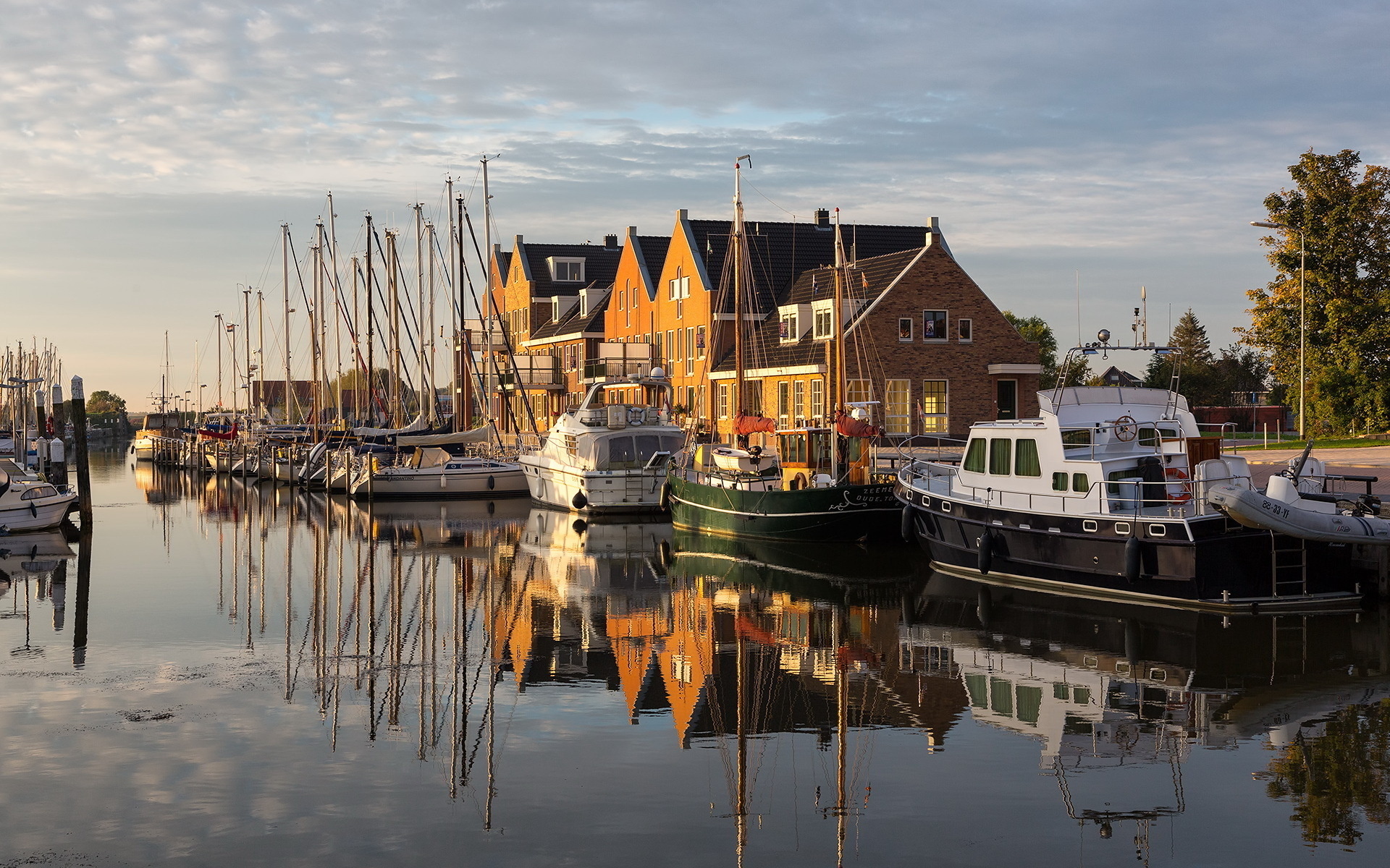 photography, reflection, boat, building, house, scenic, town, wharf