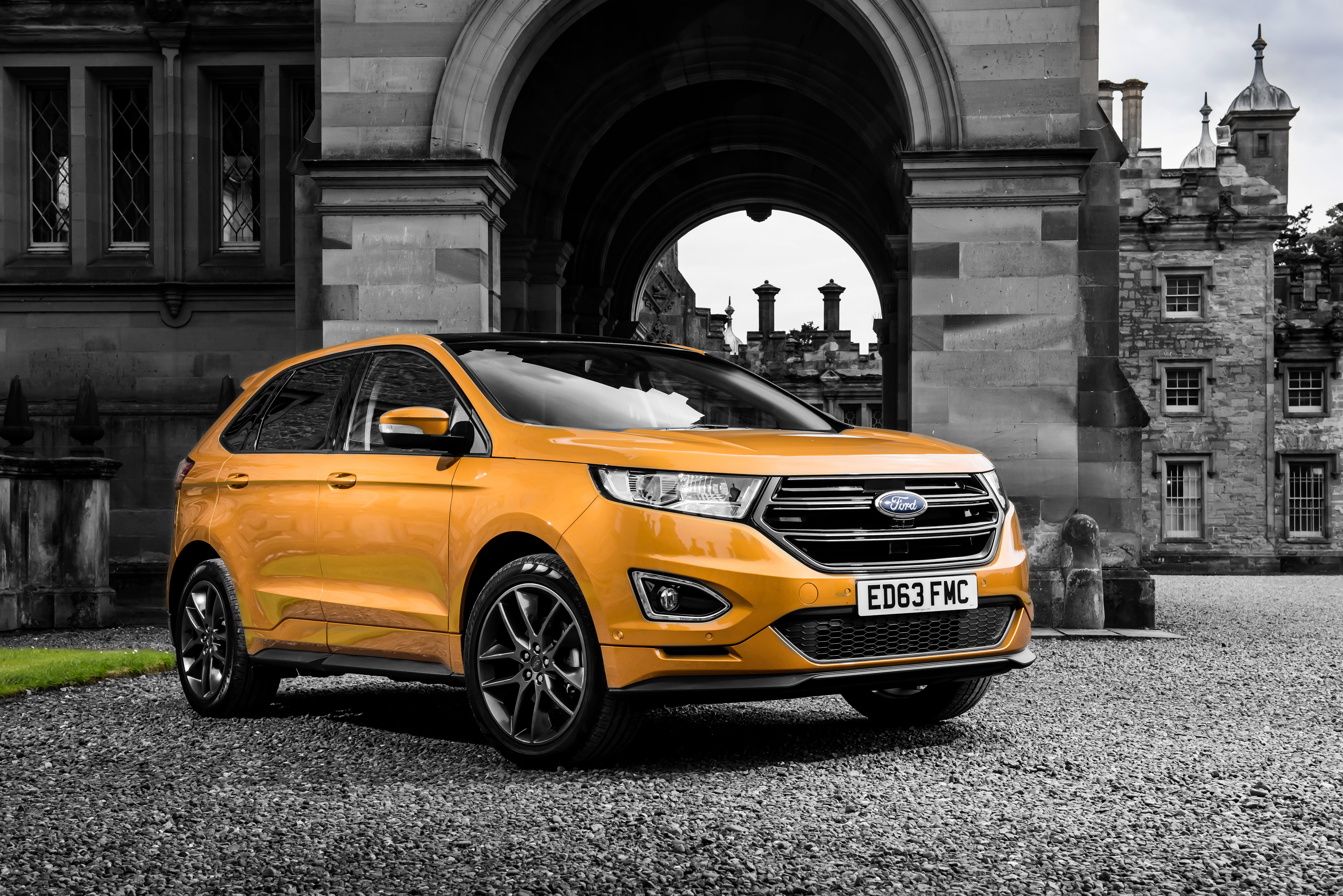 Free download wallpaper Ford, Car, Suv, Vehicles, Ford Edge, Orange Car on your PC desktop