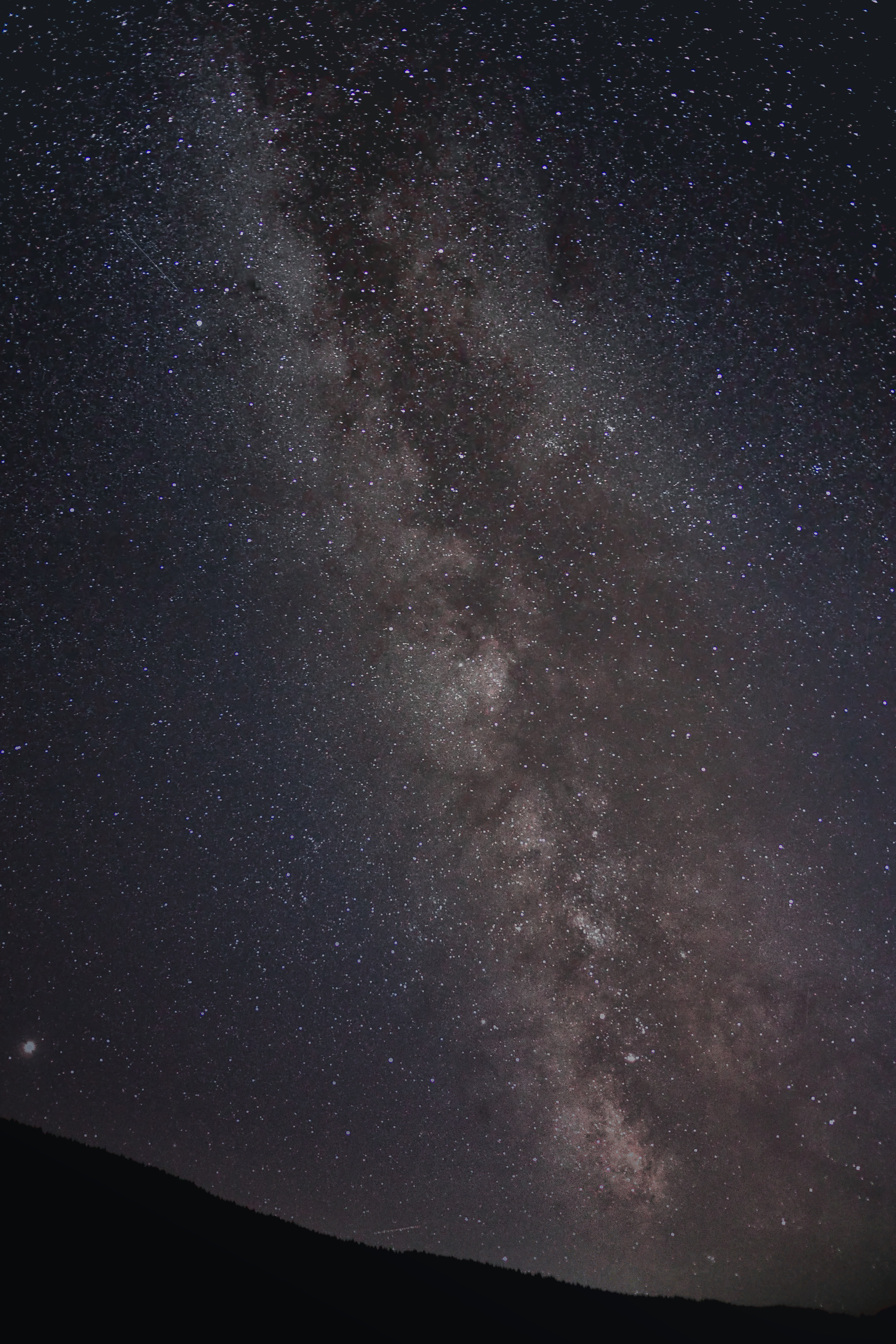Download mobile wallpaper Horizon, Stars, Starry Sky, Night, Nature, Milky Way for free.