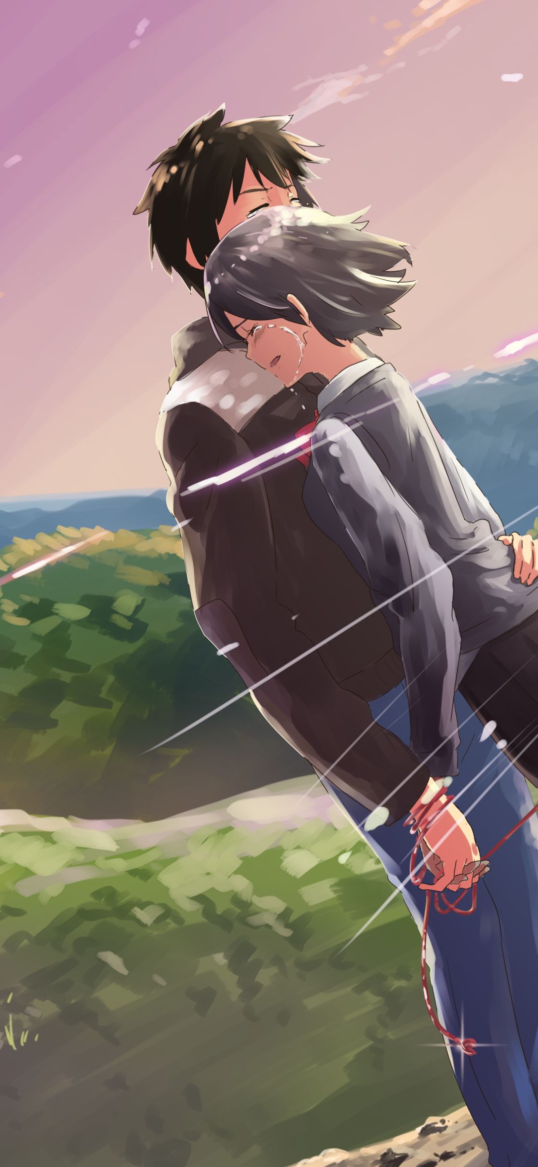 Handy-Wallpaper Animes, Your Name Gestern Heute Und Für Immer, Kimi No Na Wa, Mitsuha Miyamizu, Taki Tachibana kostenlos herunterladen.