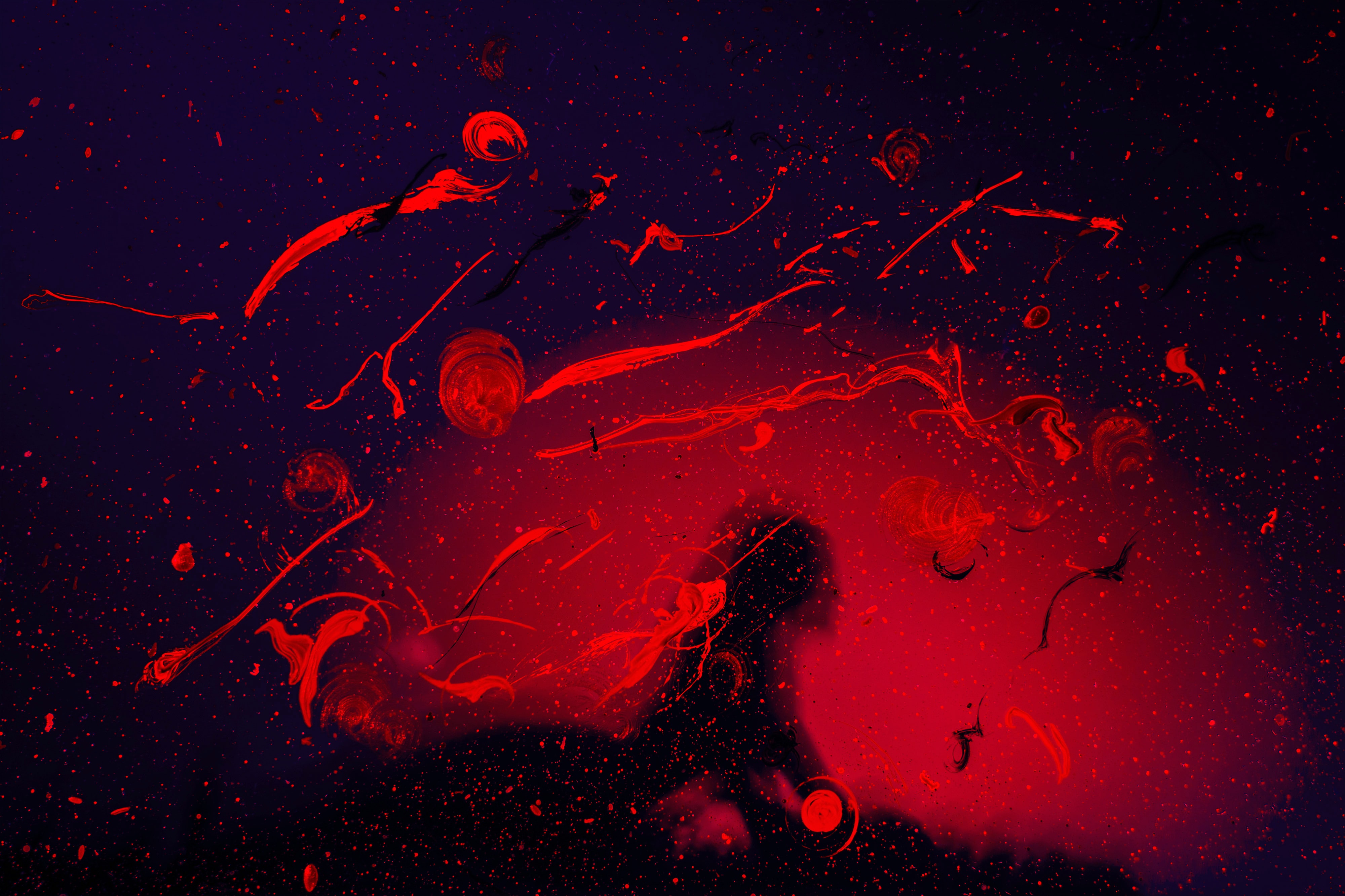 Free download wallpaper Abstract, Silhouette, Blur, Smooth, Paint, Spray on your PC desktop