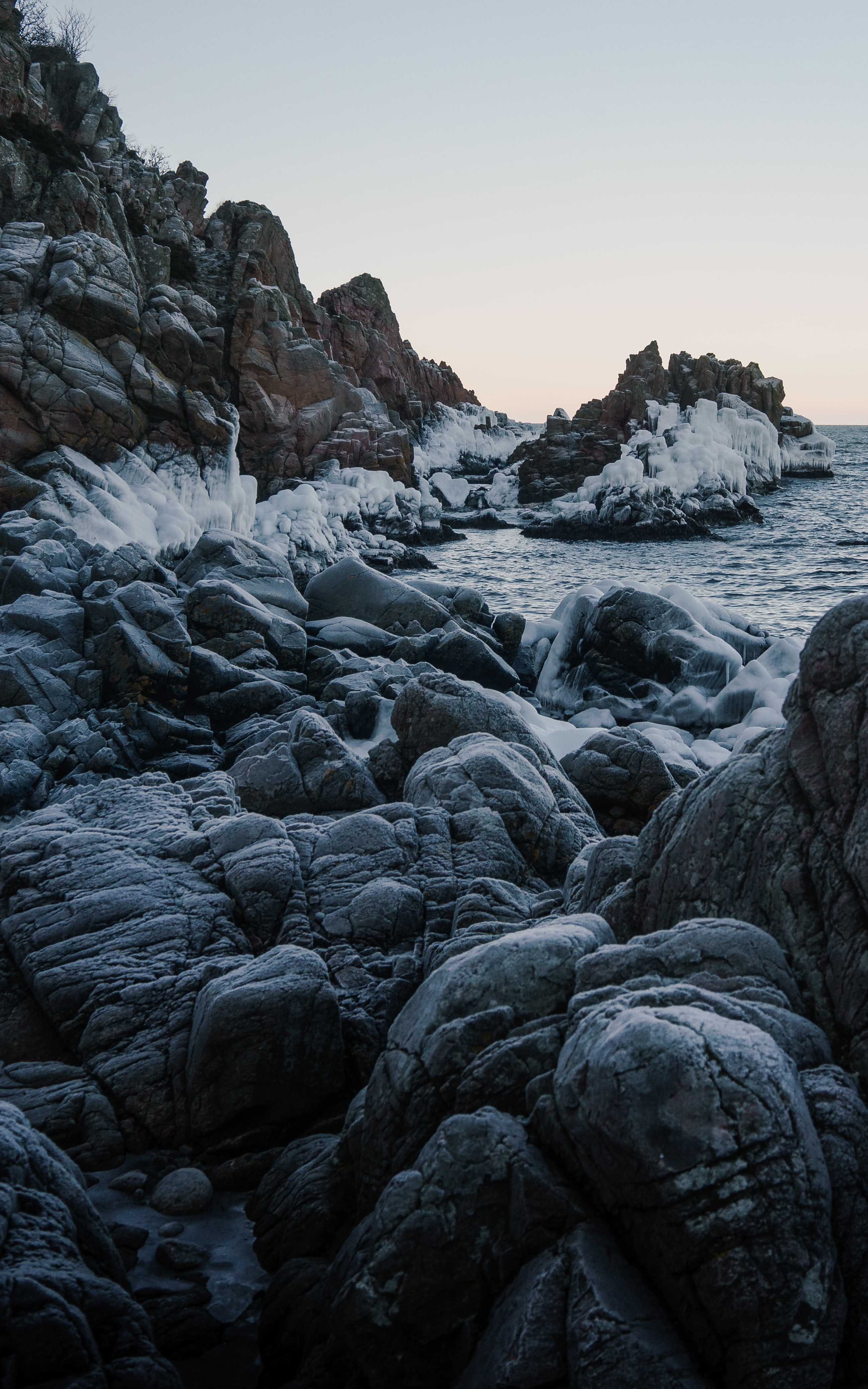 ice, nature, water, sea, rocks cellphone