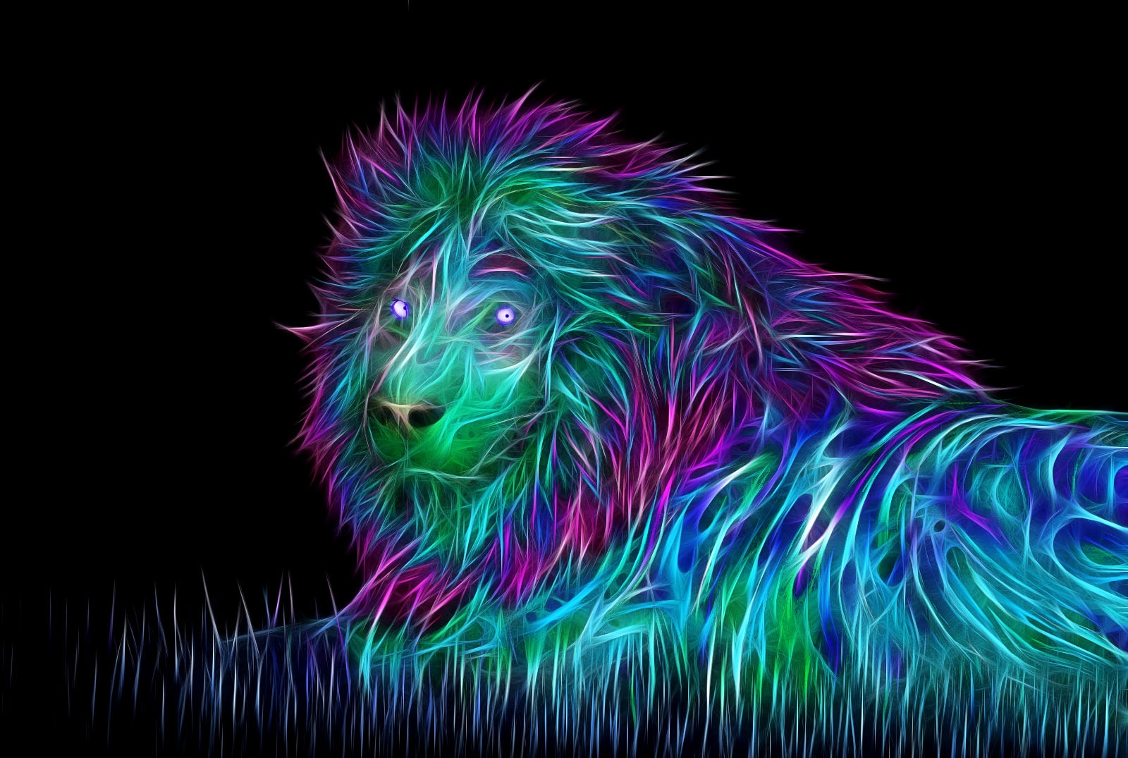 Free download wallpaper Lion, Abstract, 3D, Art on your PC desktop