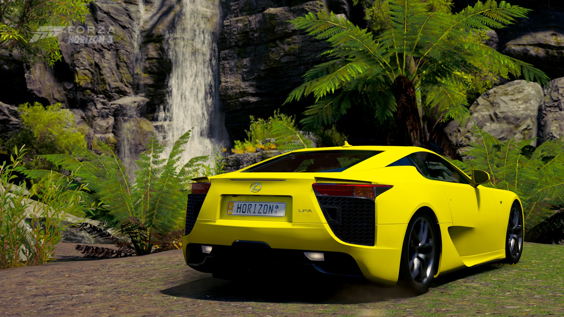 Free download wallpaper Waterfall, Car, Video Game, Forza Horizon 3, Forza on your PC desktop