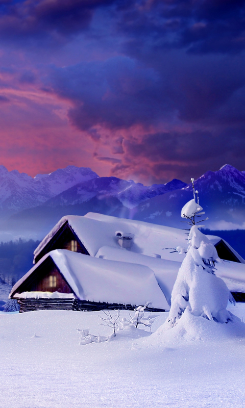 Download mobile wallpaper Winter, Snow, House, Earth for free.