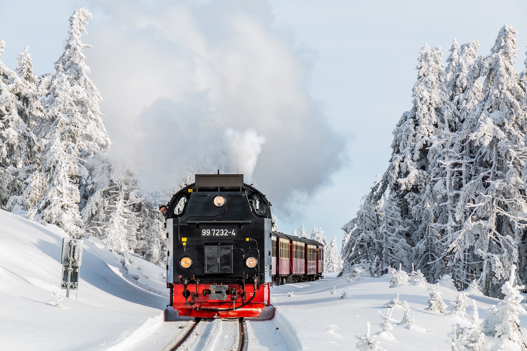 Free download wallpaper Winter, Train, Vehicles on your PC desktop