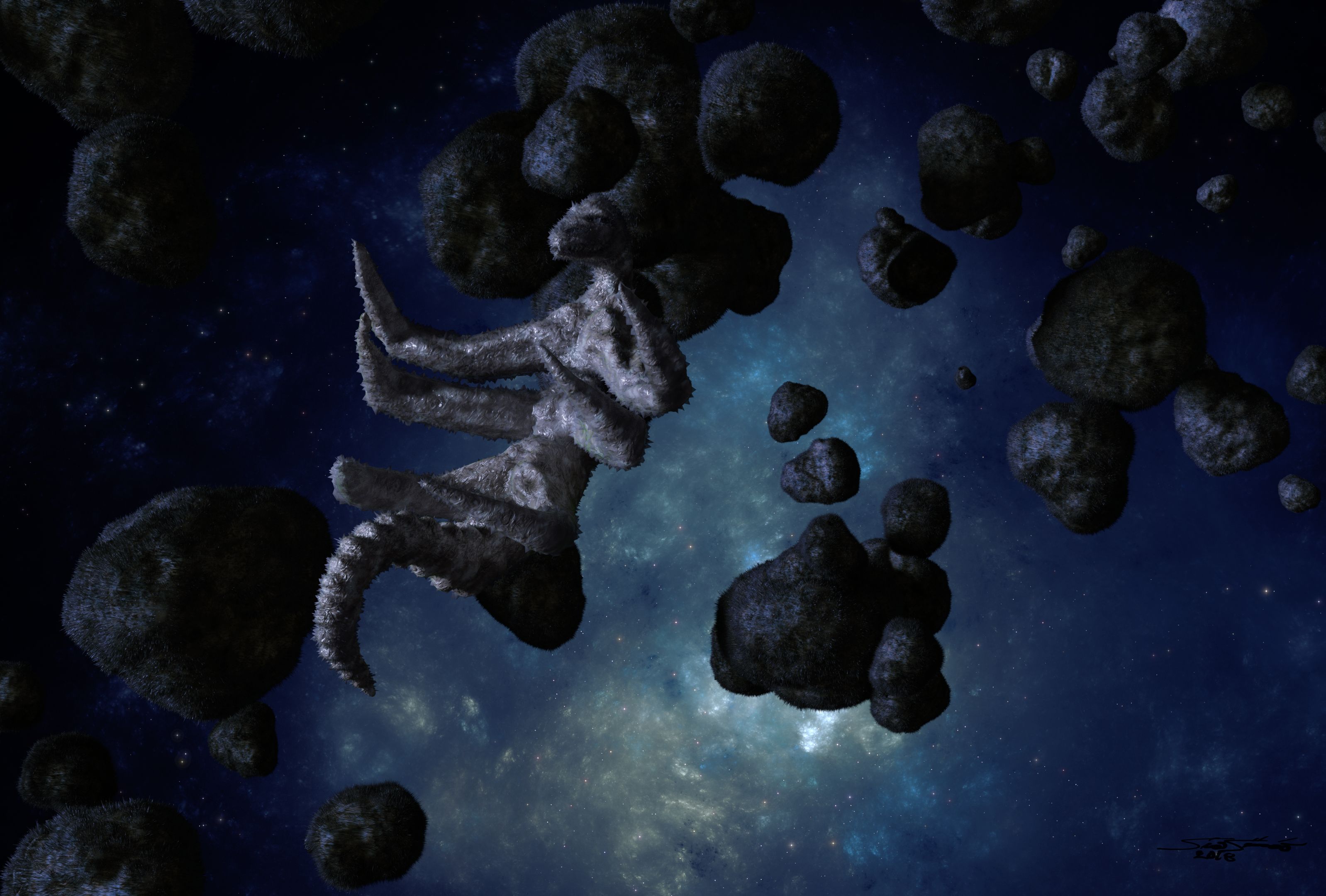 Download mobile wallpaper Alien, Sci Fi, Asteroid for free.