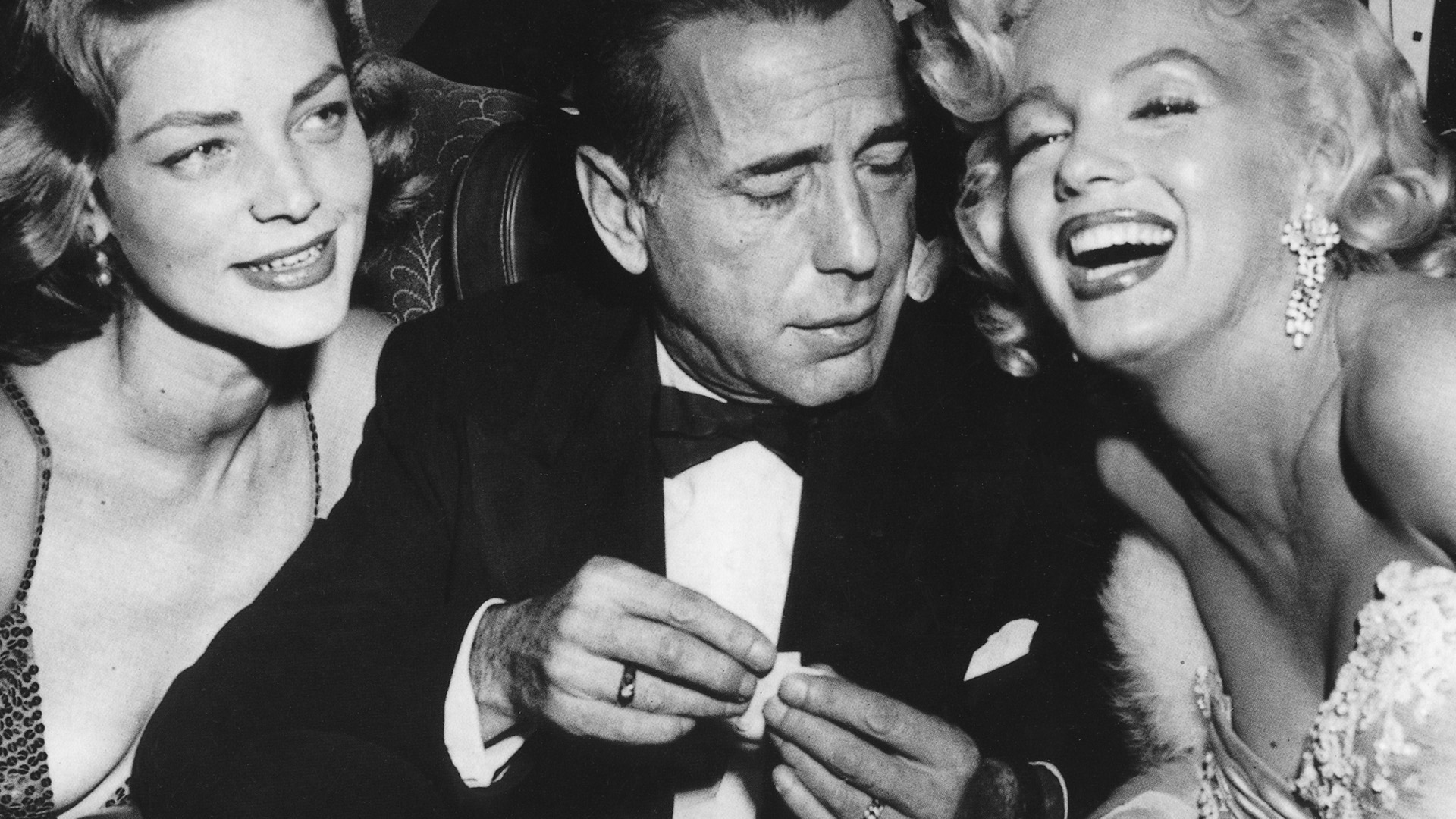 194867 скачать обои хамфри богарт, знаменитости, актер, актриса, лорен бэколл, мэрилин монро - заставки и картинки бесплатно