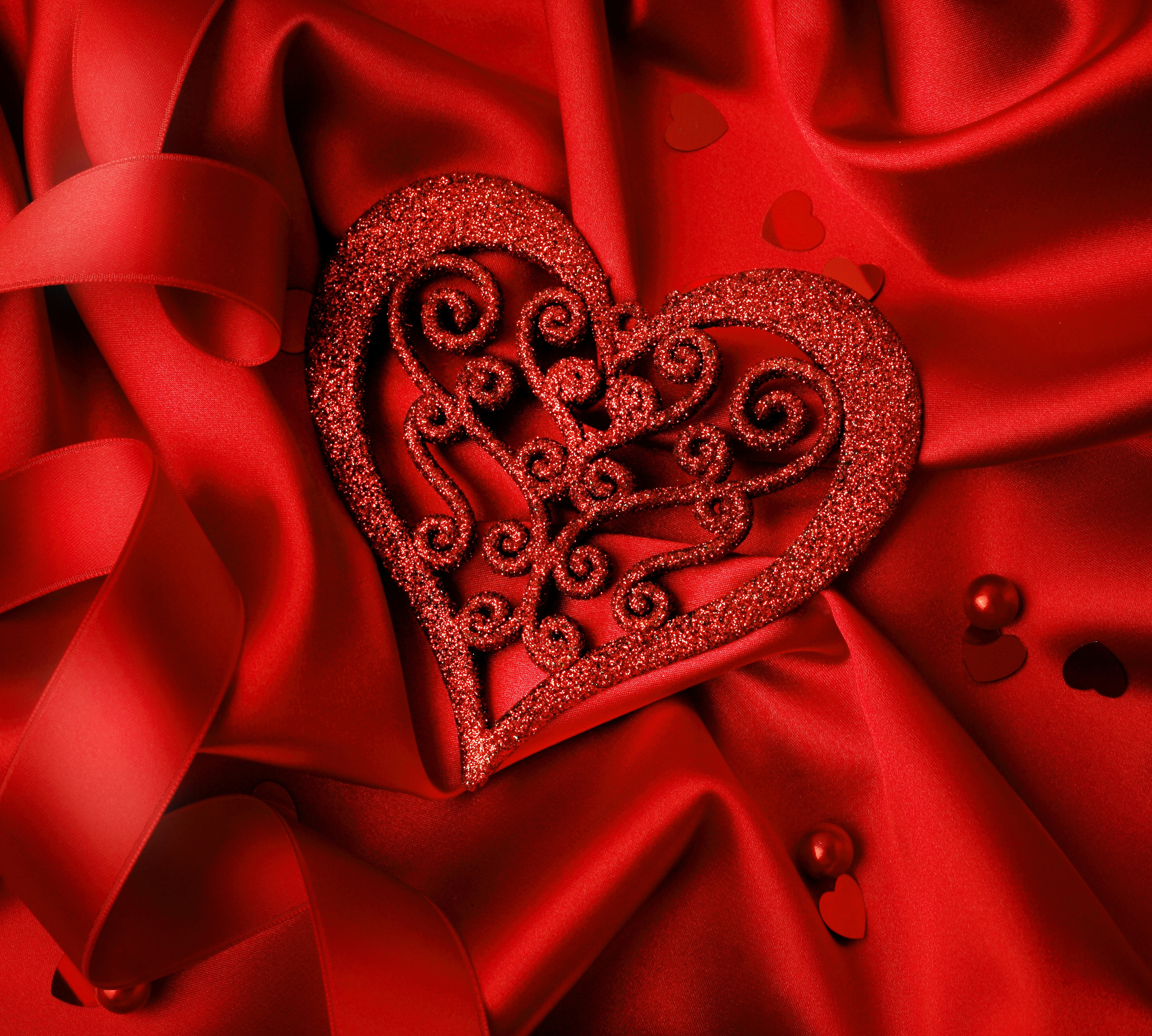 Завантажити шпалери безкоштовно День Святого Валентина, Свято, Серце, Сатин картинка на робочий стіл ПК