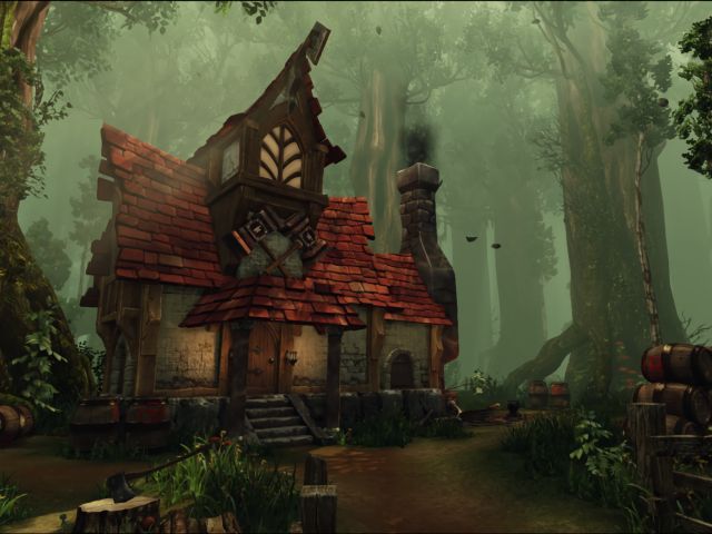 Descarga gratis la imagen Fantasía, Bosque, Casa en el escritorio de tu PC