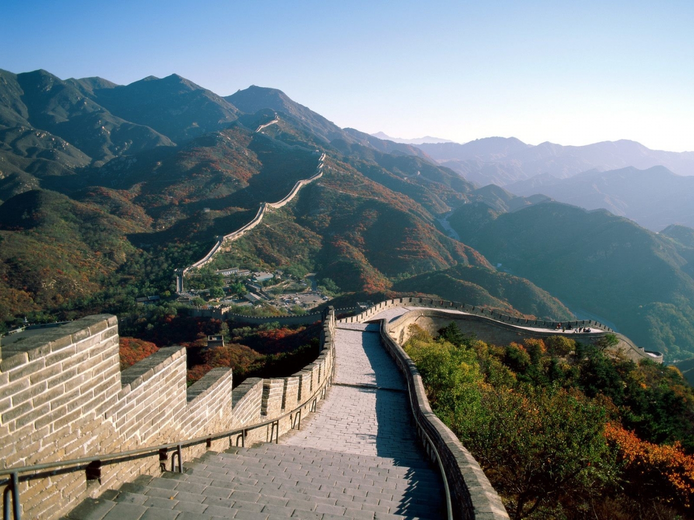 great wall of china, landscape, architecture