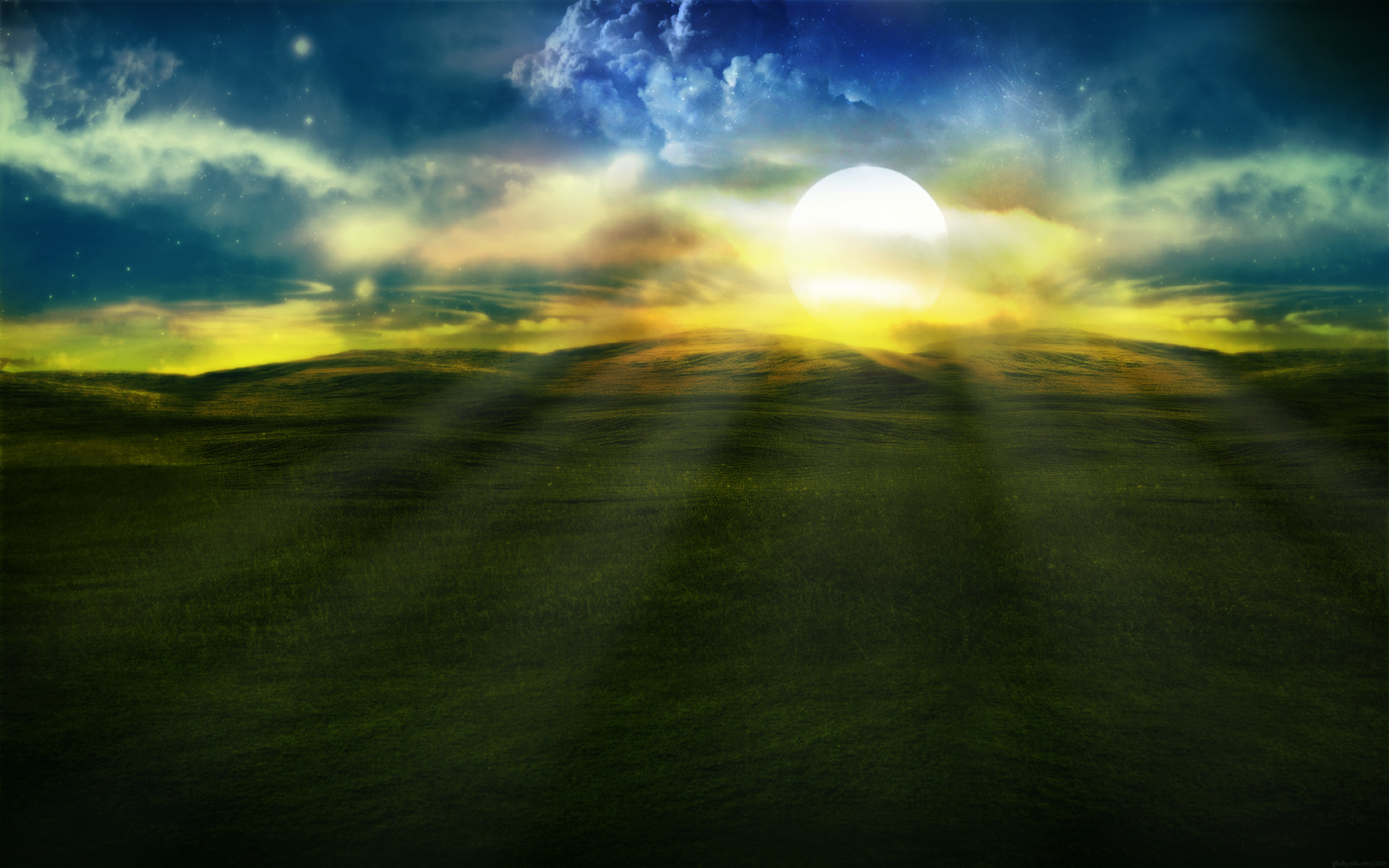 Free download wallpaper Grass, Sun, Earth, Artistic on your PC desktop