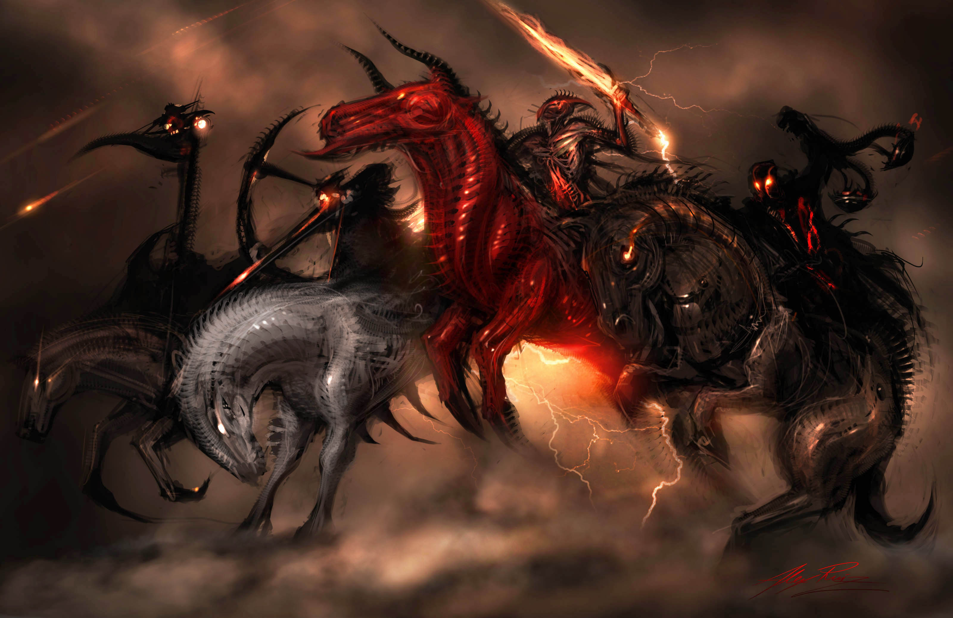 Download mobile wallpaper Dark, Occult, Four Horsemen Of The Apocalypse for free.