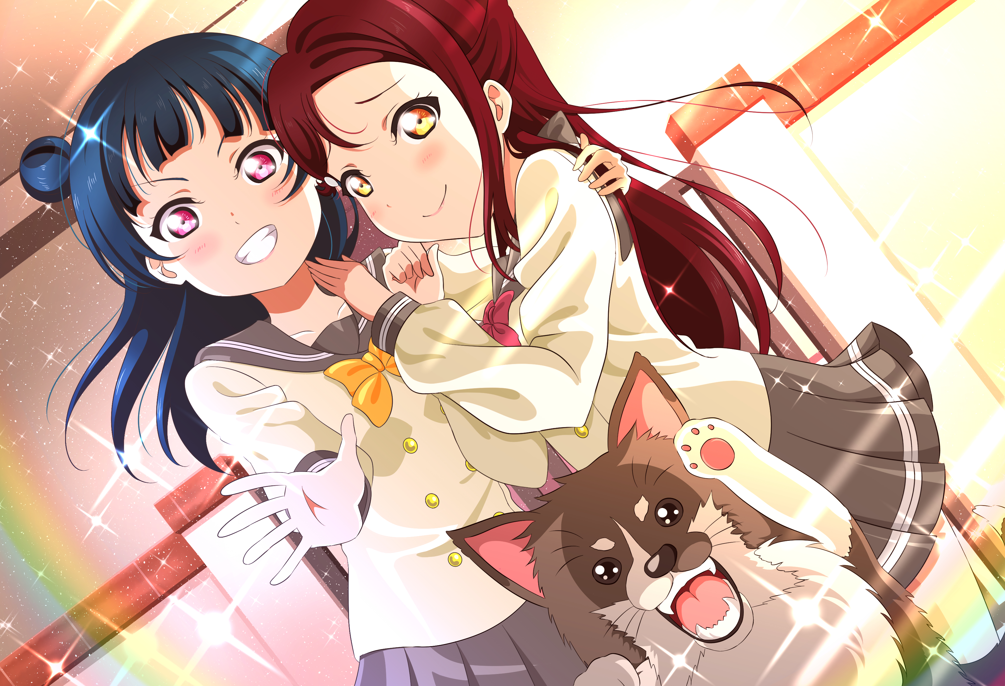 Free download wallpaper Anime, Love Live!, Love Live! Sunshine!!, Riko Sakurauchi, Yoshiko Tsushima on your PC desktop