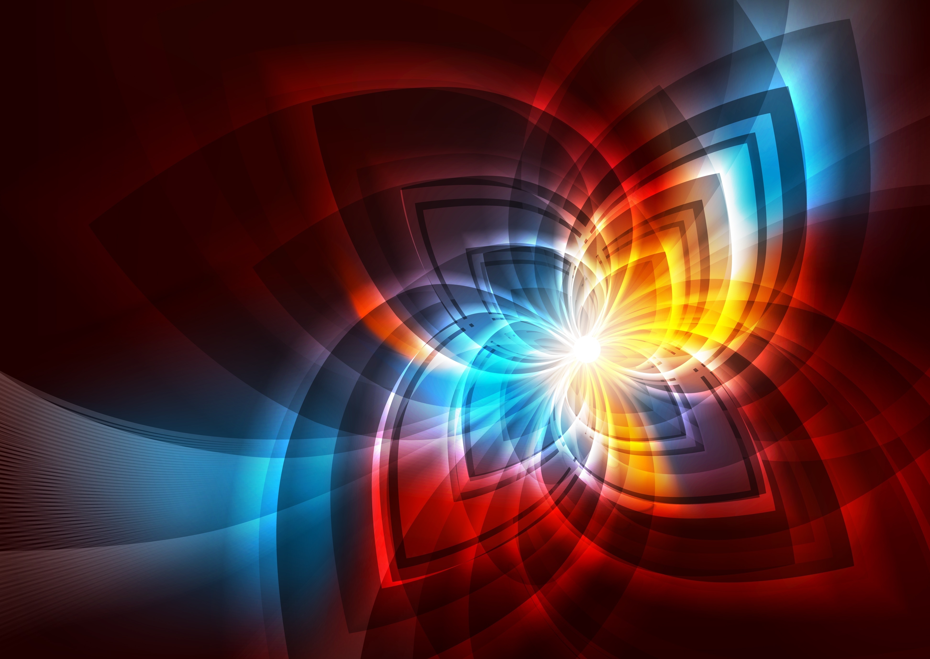 glow, abstract, lines, fractals, fractal pattern Smartphone Background