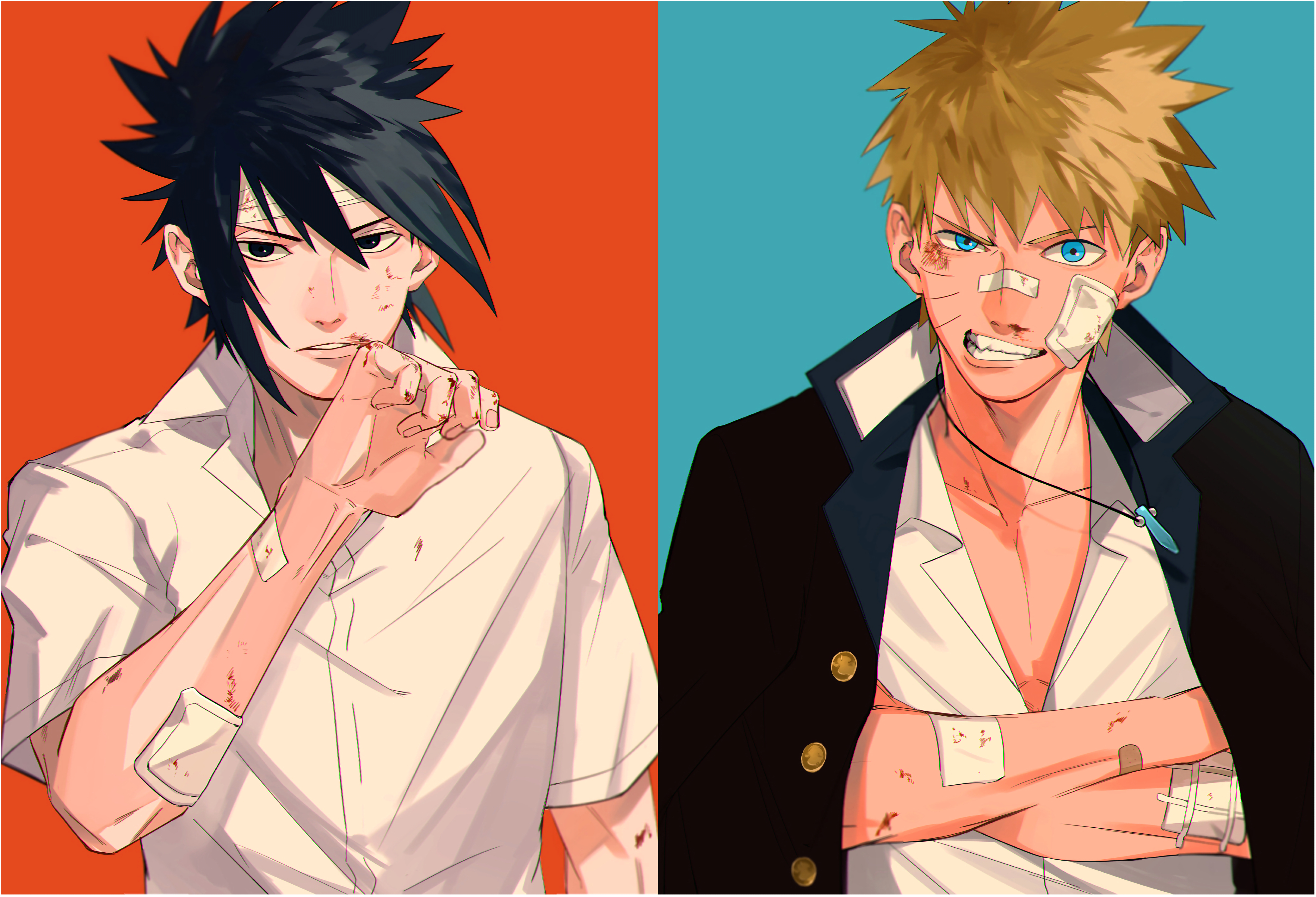 Download mobile wallpaper Anime, Naruto, Sasuke Uchiha, Naruto Uzumaki for free.