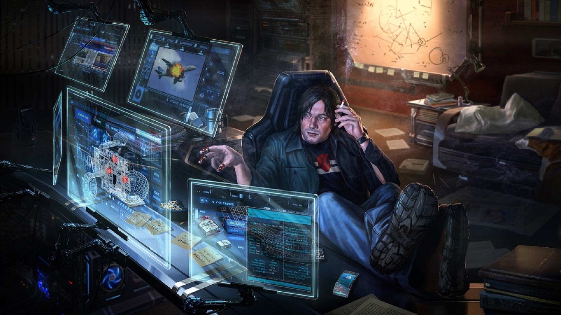 Free download wallpaper Cyberpunk, Sci Fi, Computer, Futuristic on your PC desktop