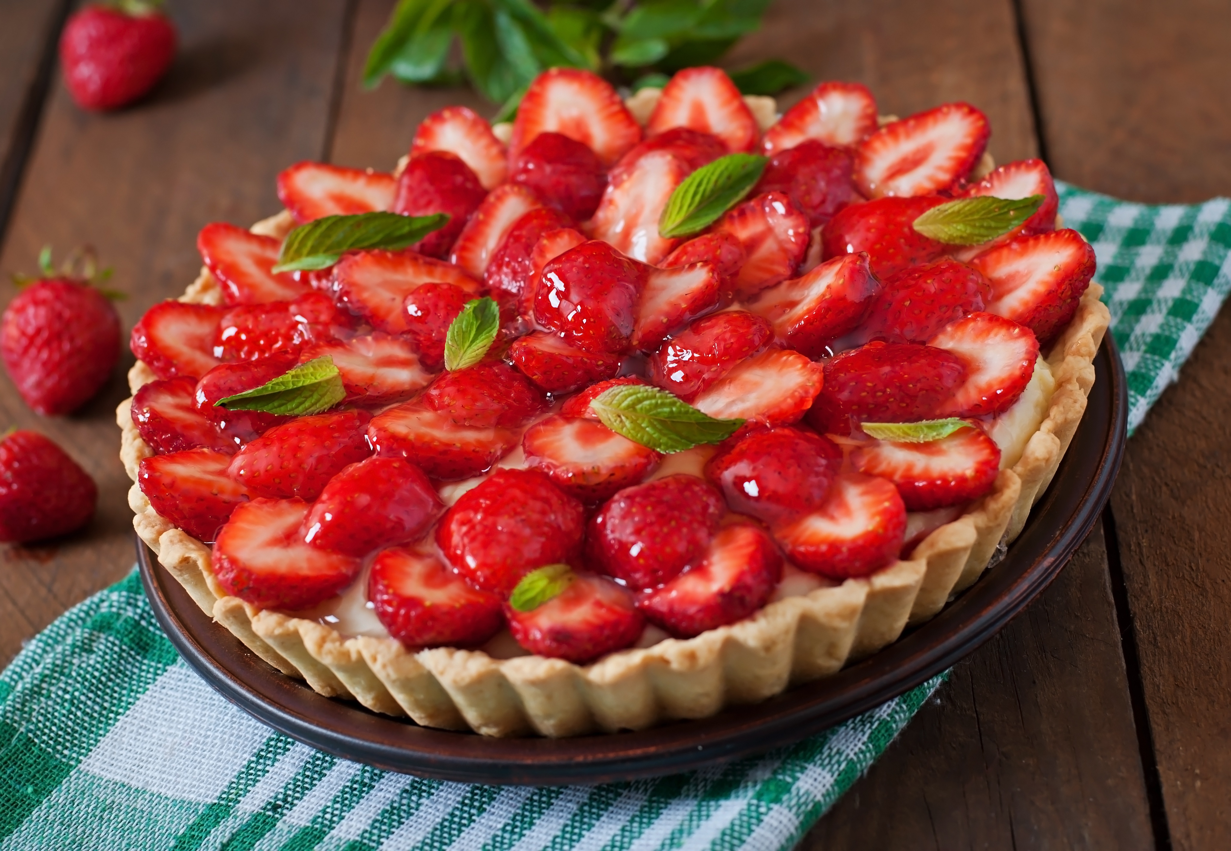 Download mobile wallpaper Food, Strawberry, Dessert, Still Life, Pie, Pastry for free.