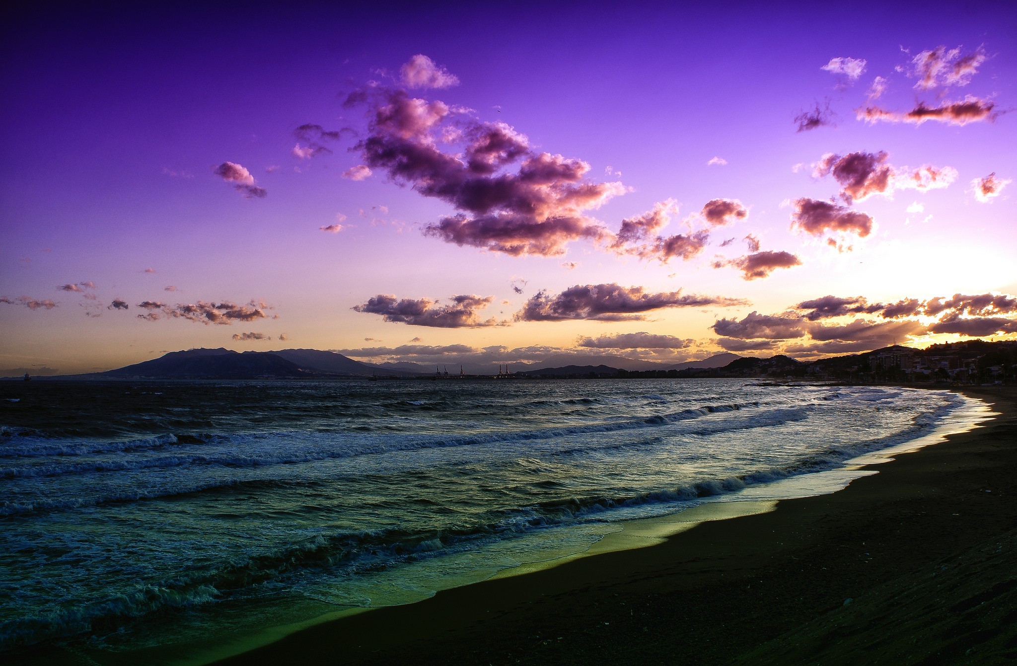 Free download wallpaper Sunset, Earth, Cloud, Seashore on your PC desktop