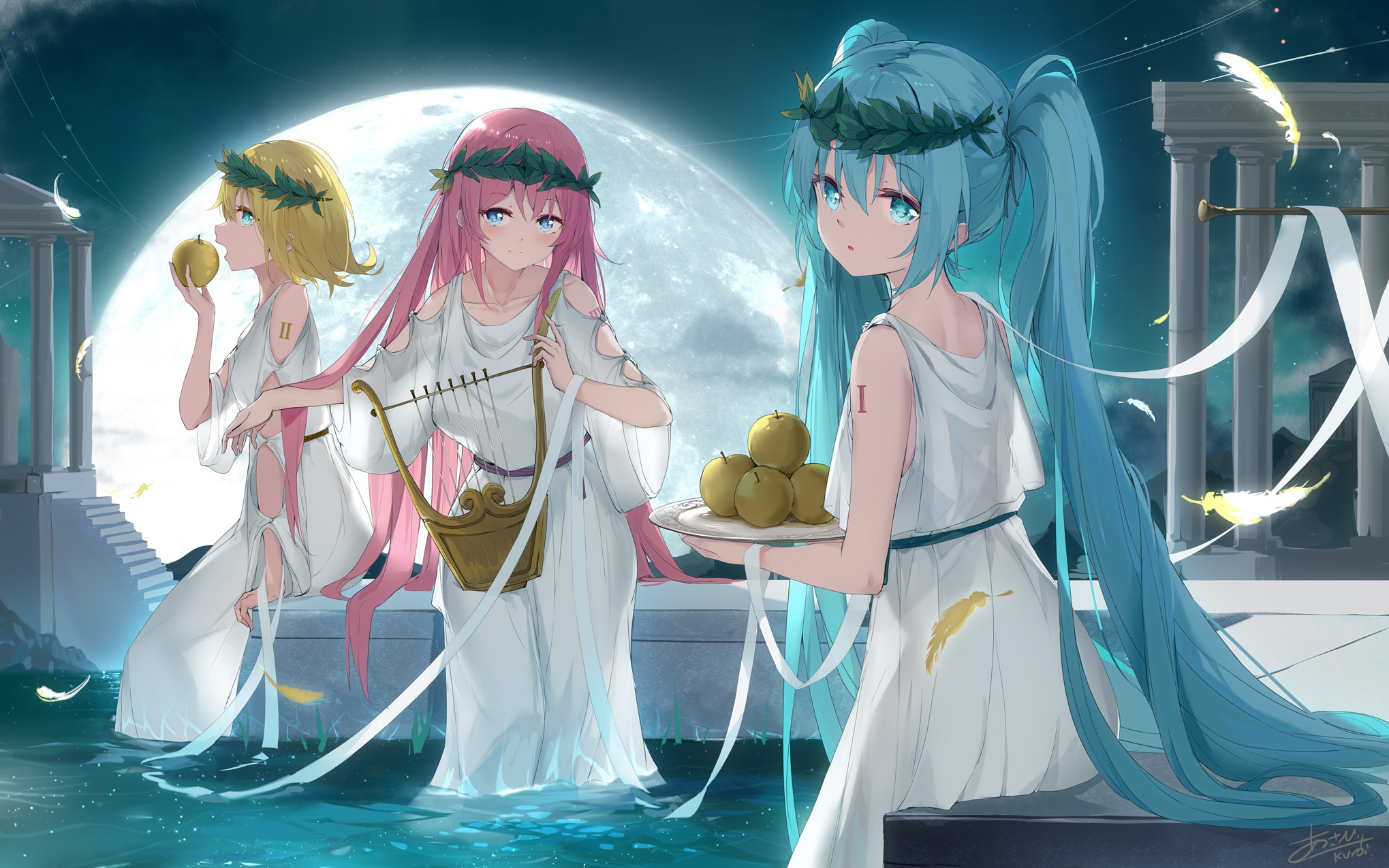 Download mobile wallpaper Anime, Vocaloid, Hatsune Miku, Luka Megurine, Rin Kagamine for free.