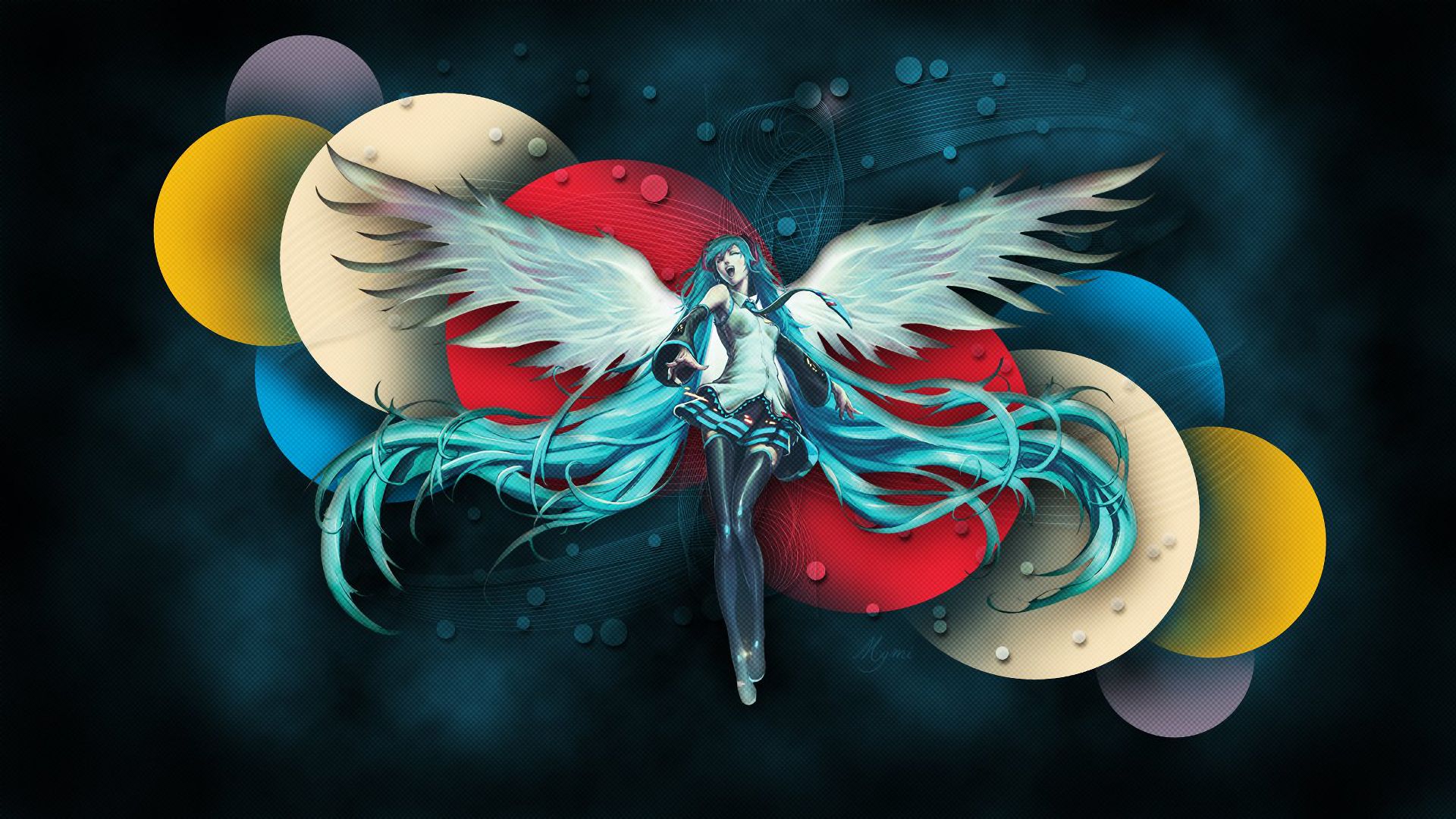 Free download wallpaper Anime, Colorful, Angel, Vocaloid, Hatsune Miku on your PC desktop