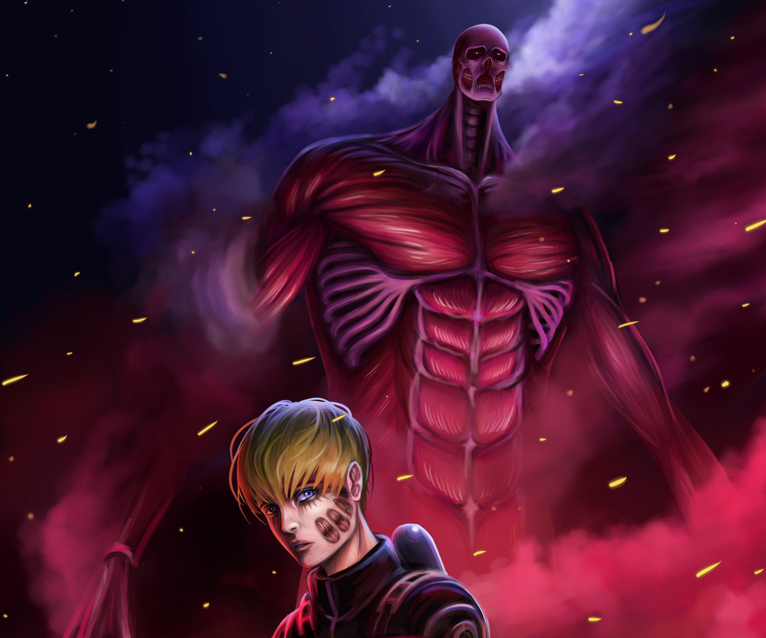 Free download wallpaper Anime, Armin Arlert, Attack On Titan, Colossal Titan on your PC desktop