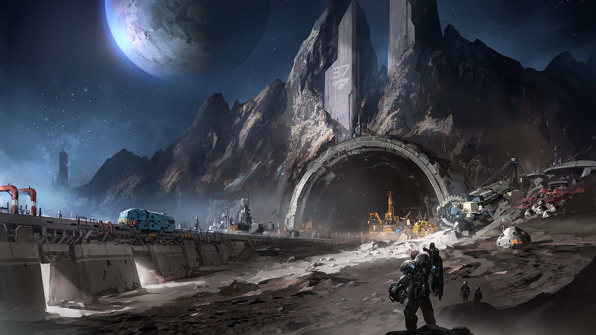 Free download wallpaper Planet, Warrior, Sci Fi, Tunnel, Futuristic, Vehicle on your PC desktop