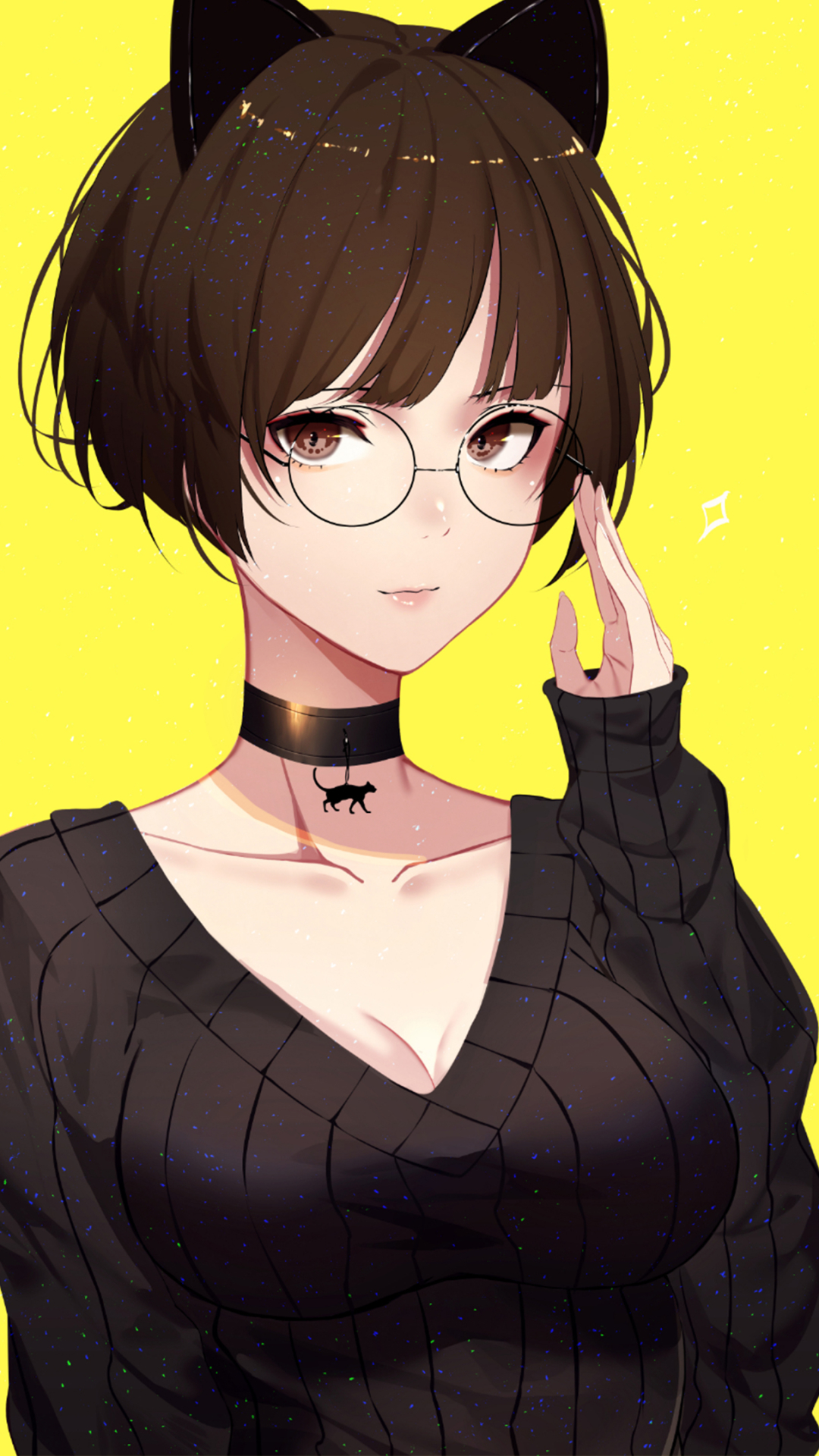Download mobile wallpaper Anime, Girl, Glasses for free.