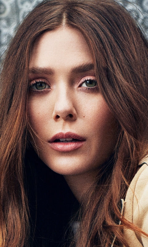 Download mobile wallpaper Face, Brunette, Green Eyes, American, Celebrity, Actress, Elizabeth Olsen for free.