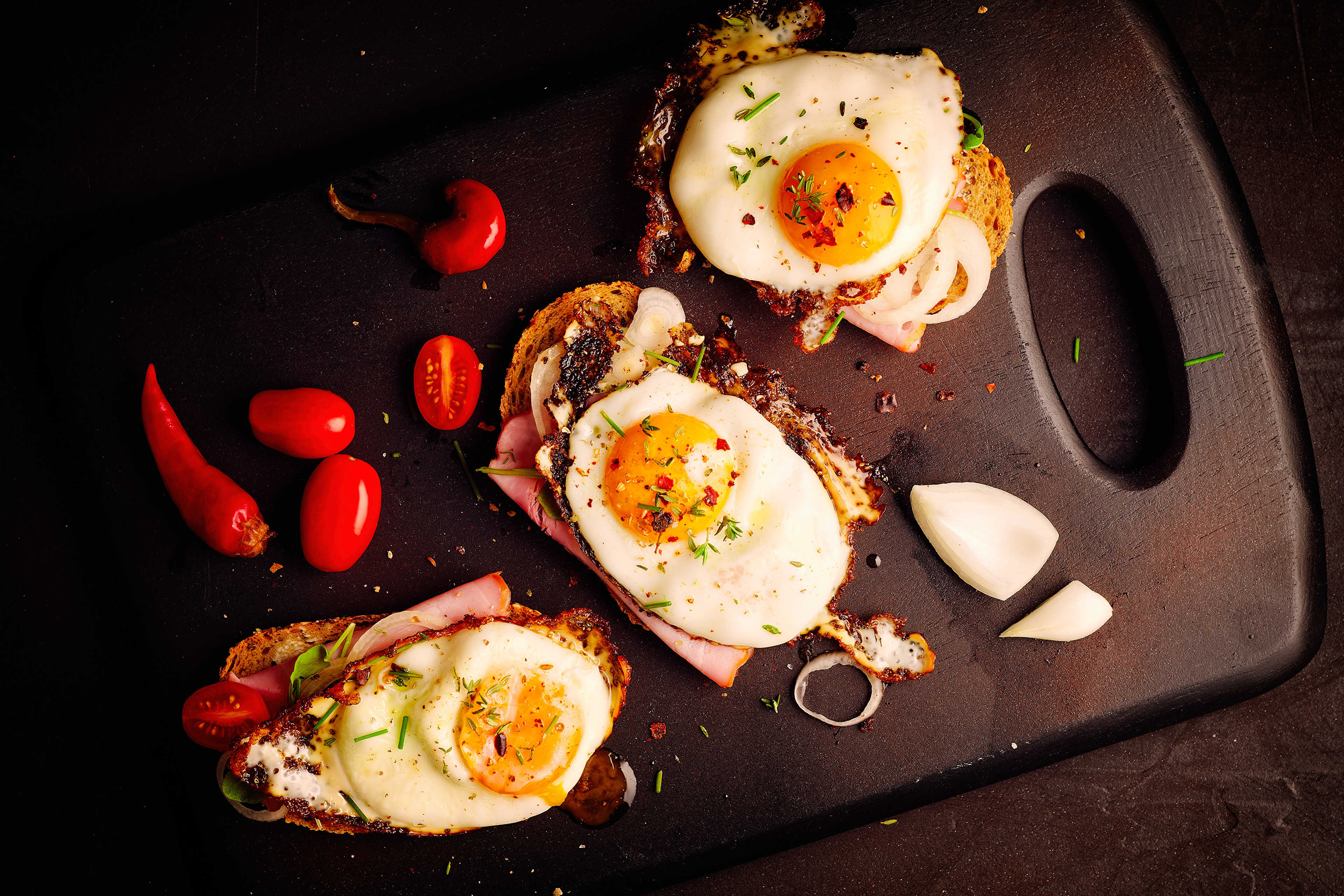 Free download wallpaper Food, Egg, Toast, Tomato on your PC desktop