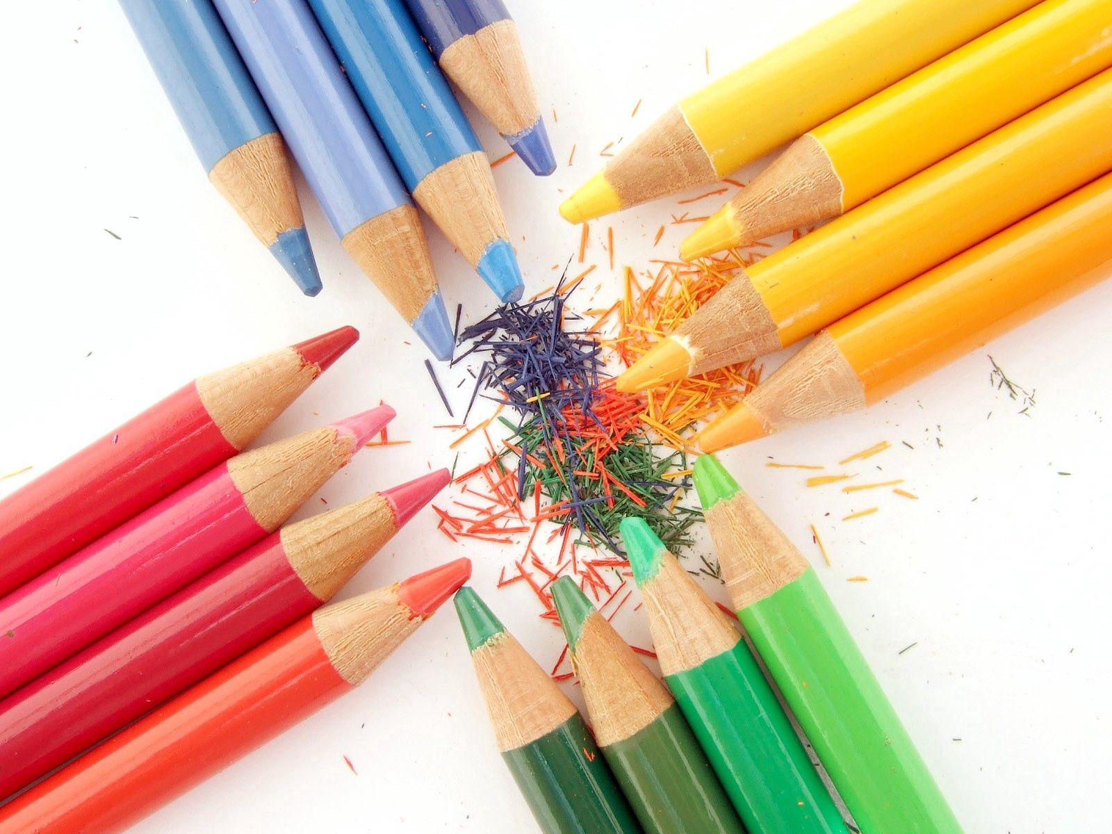 pencils, yellow, green, red, miscellanea, miscellaneous, color, colored