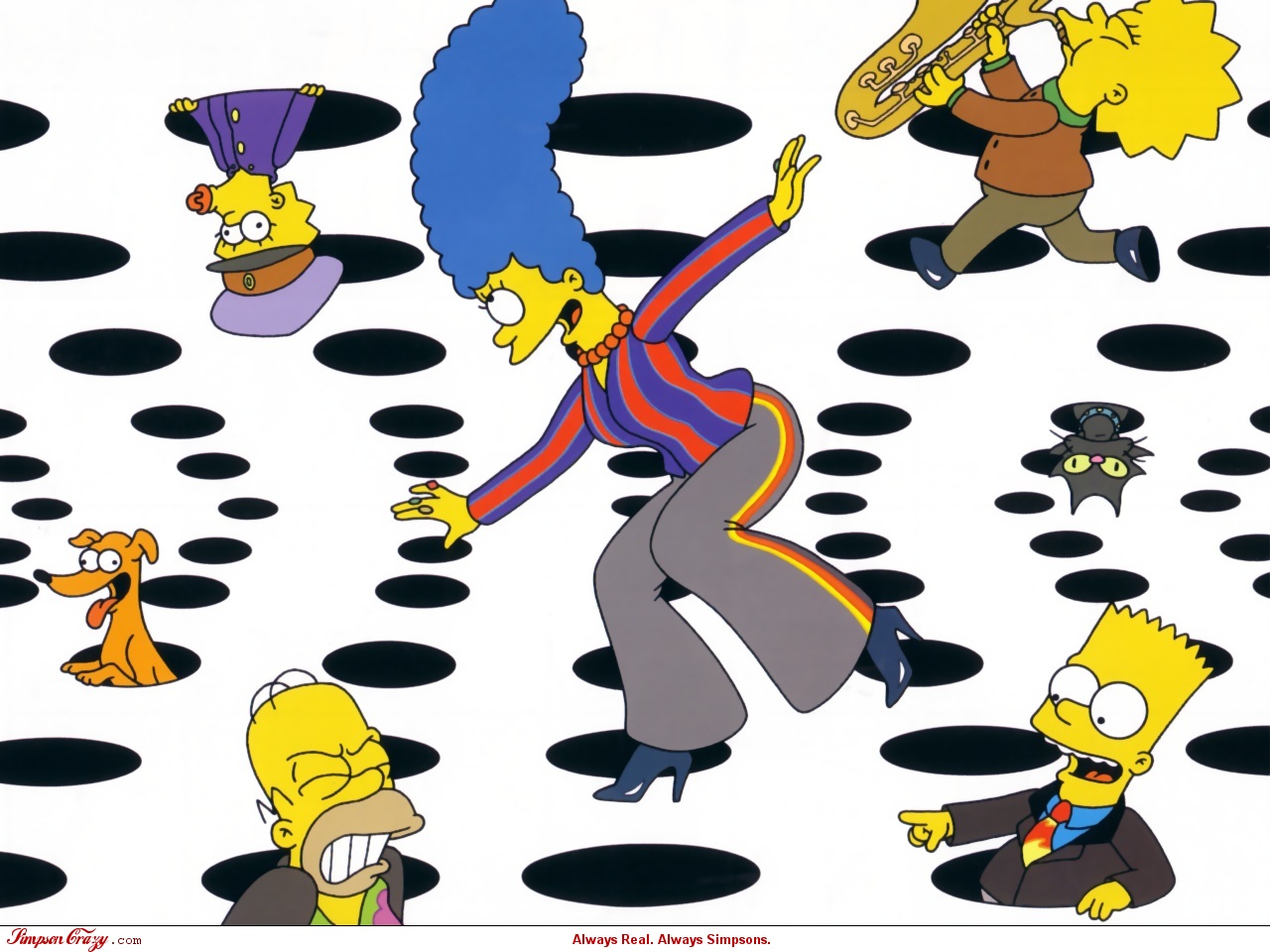 Скачать обои бесплатно Телешоу, Барт Симпсон, Лиза Симпсон, Симпсоны, Гомер Симпсон, Мэгги Симпсон, Мардж Симпсон картинка на рабочий стол ПК