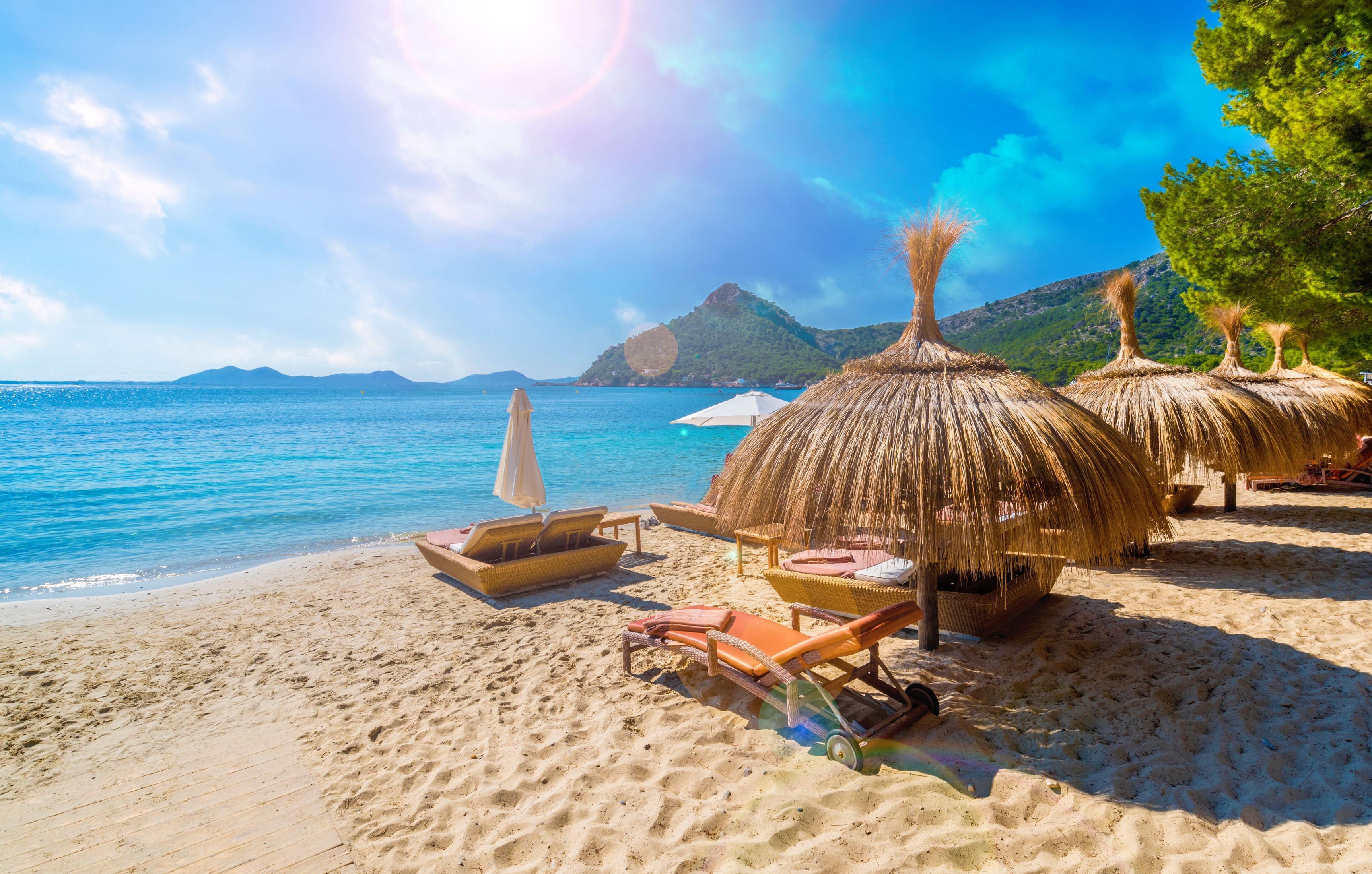 Download mobile wallpaper Sea, Beach, Spain, Resort, Man Made, Mallorca for free.