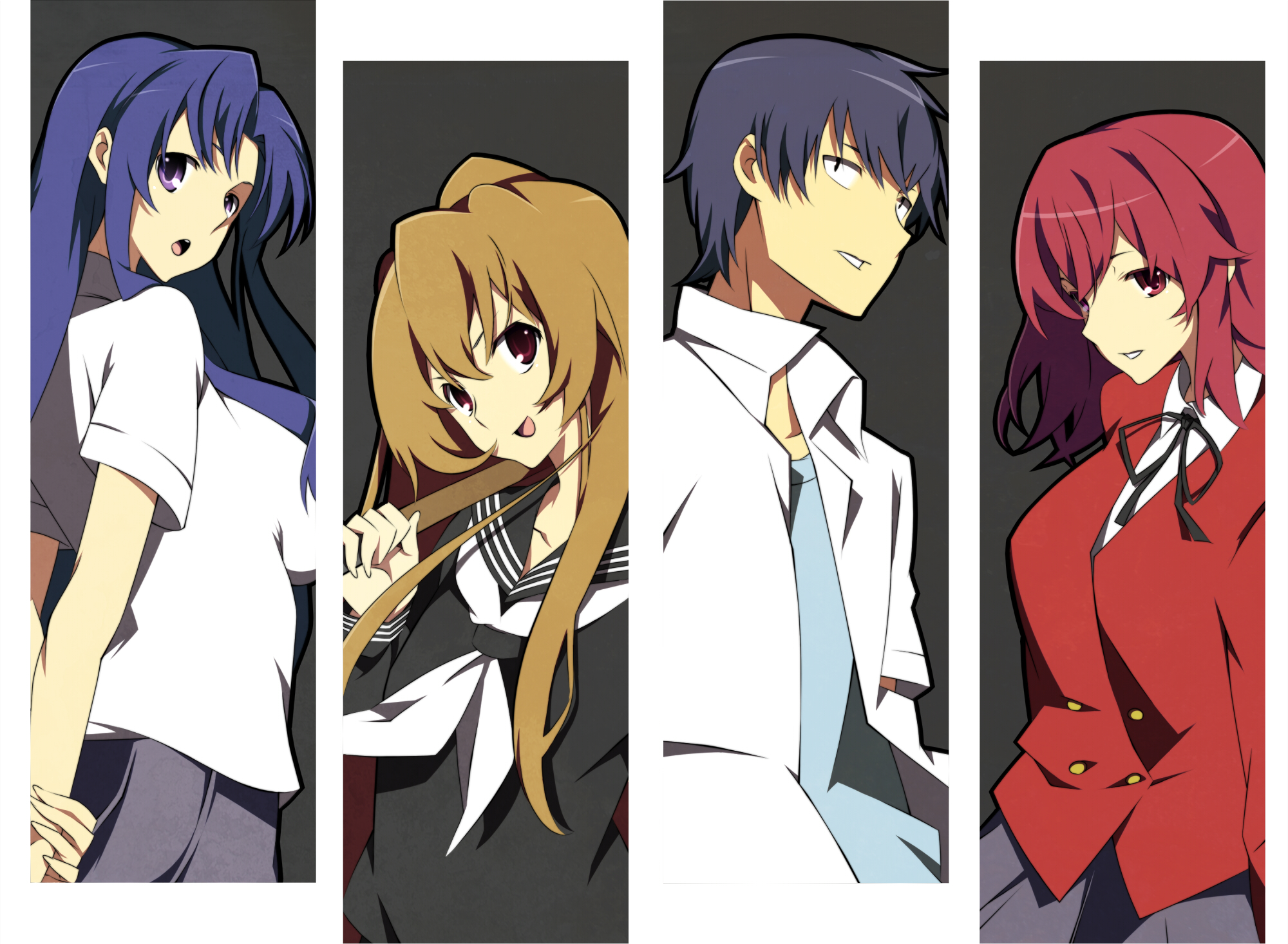 Laden Sie das Animes, Toradora!, Taiga Aisaka, Ami Kawashima, Minori Kushieda, Ryuuji Takasu-Bild kostenlos auf Ihren PC-Desktop herunter