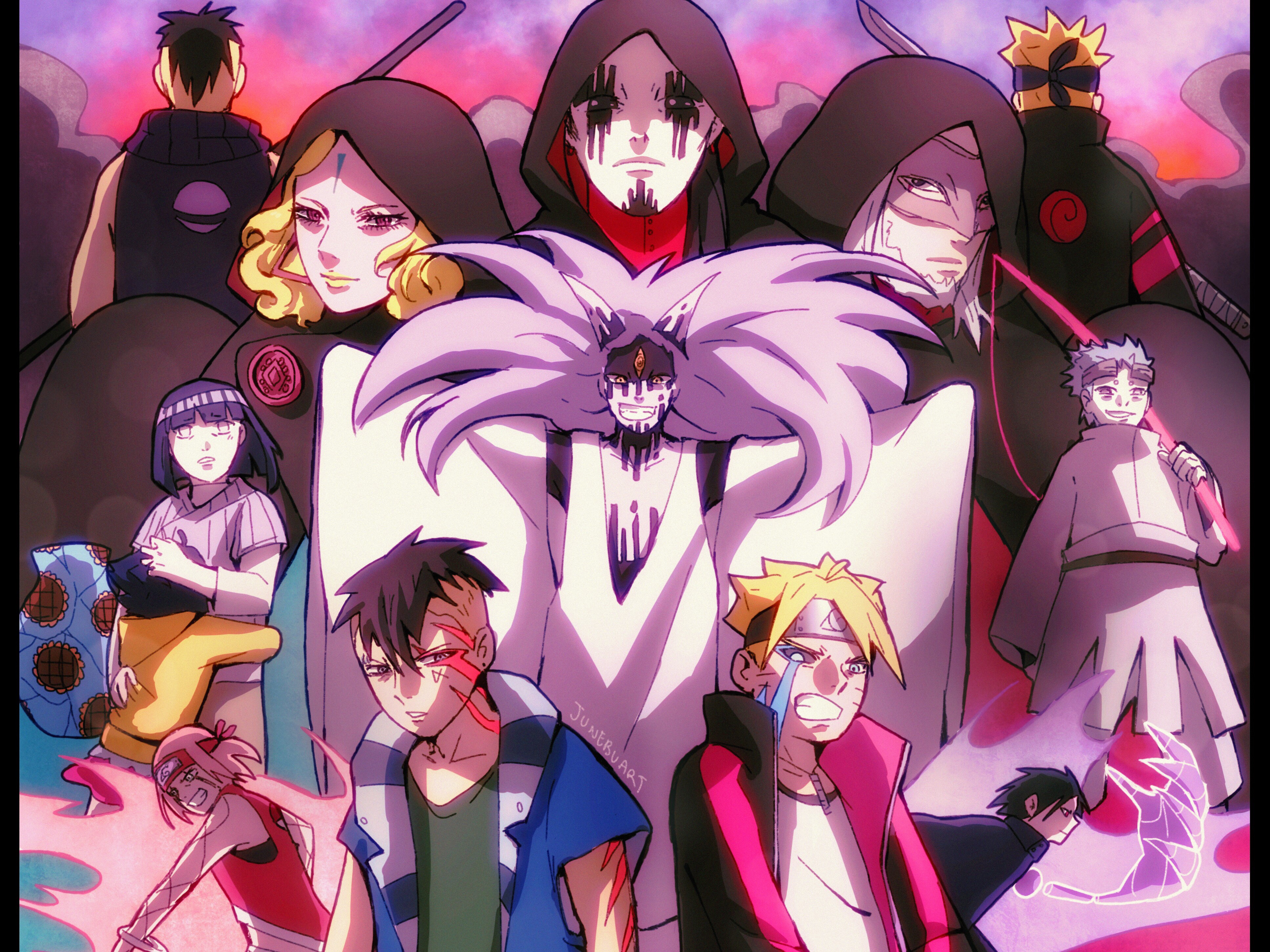 Baixar papel de parede para celular de Anime, Naruto, Sasuke Uchiha, Hinata Hyuuga, Sakura Haruno, Boruto Uzumaki, Boruto, Momoshiki Ōtsutsuki, Kawaki (Boruto) gratuito.