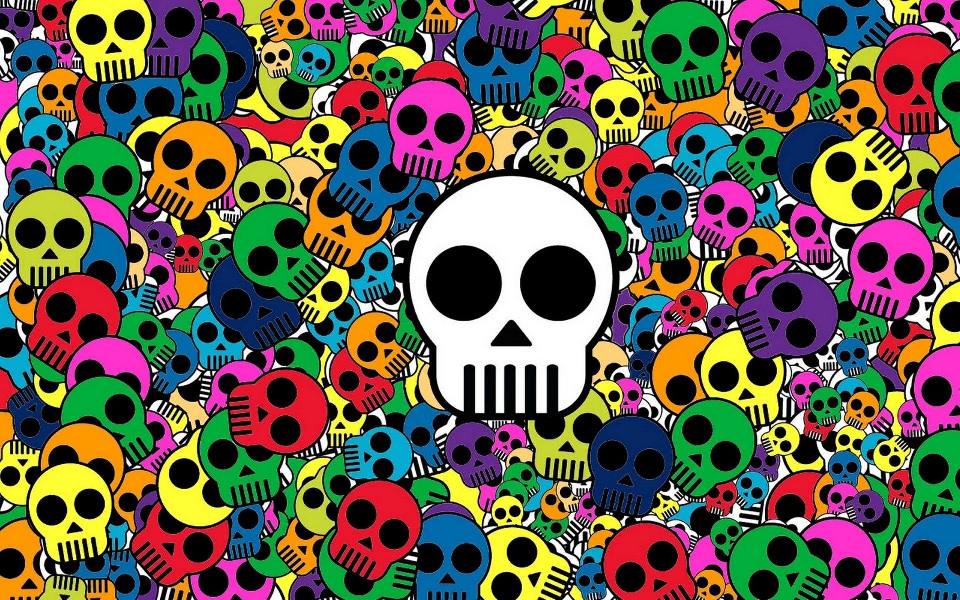 Download PC Wallpaper skull, skulls, abstract, background, bright, multicolored, motley