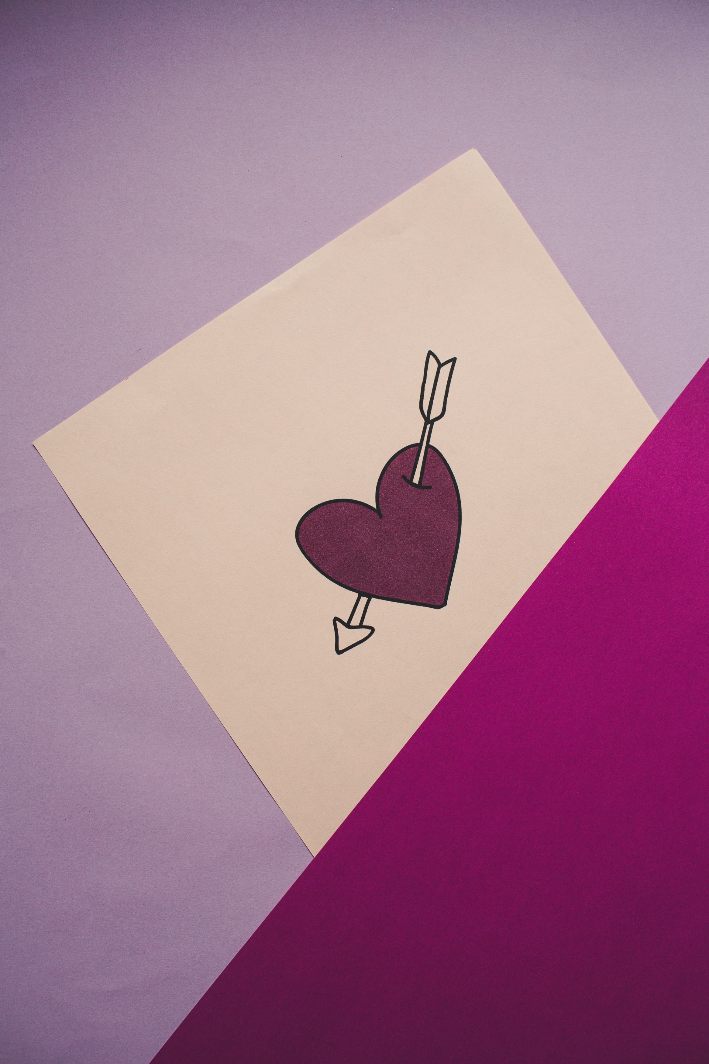 Free download wallpaper Arrow, Heart, Paper, Love on your PC desktop