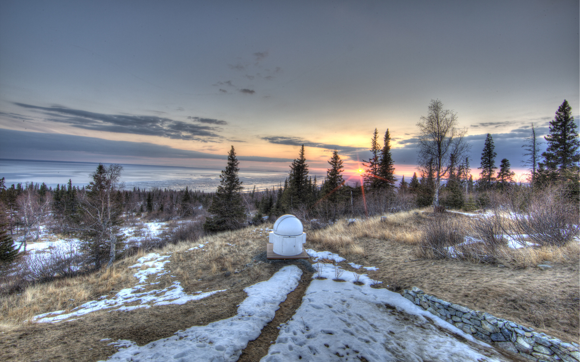 PCデスクトップに風景, 冬, 日没, 雪画像を無料でダウンロード