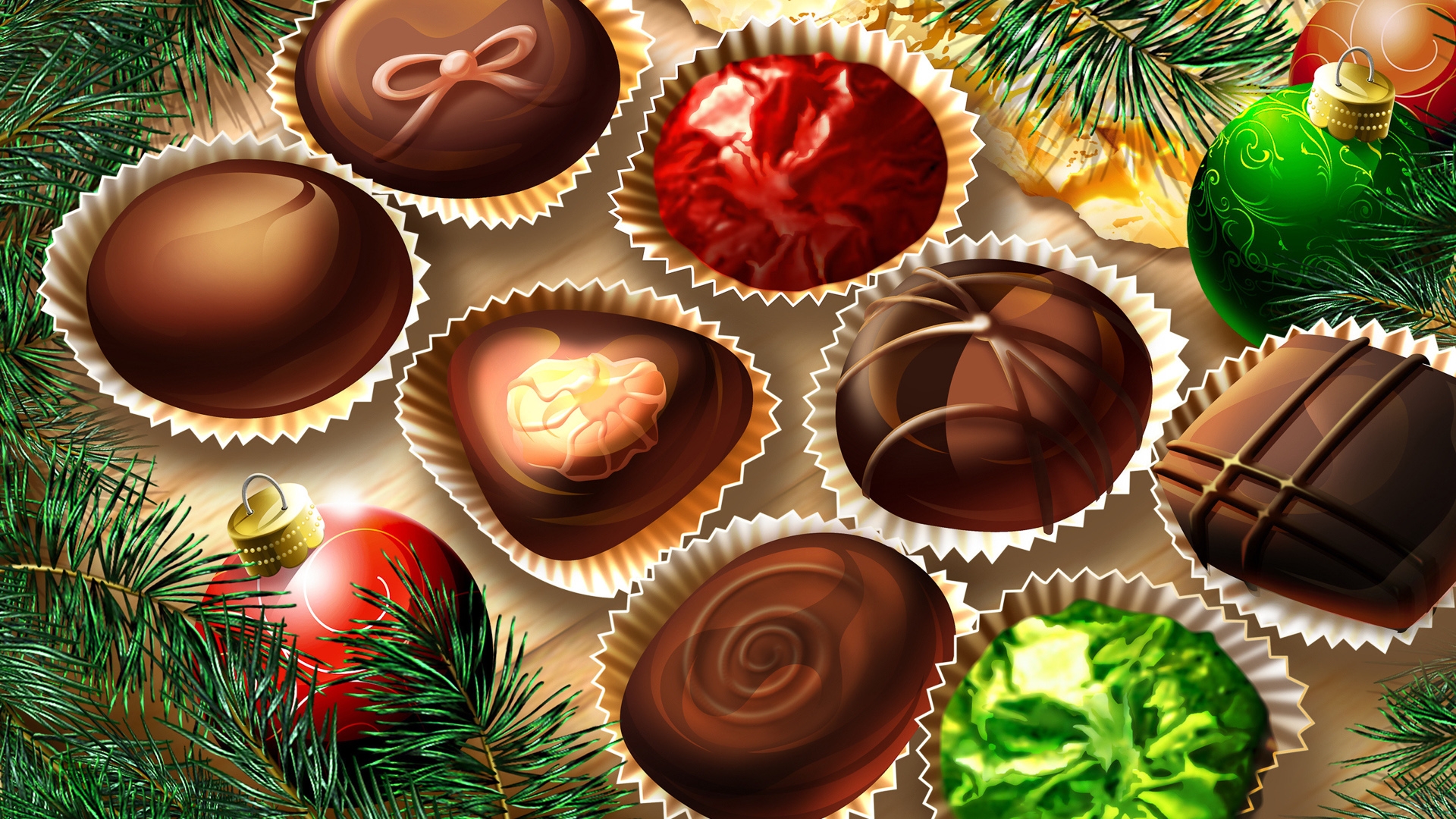 Baixar papel de parede para celular de Chocolate, Enfeites De Natal, Natal, Feriados gratuito.