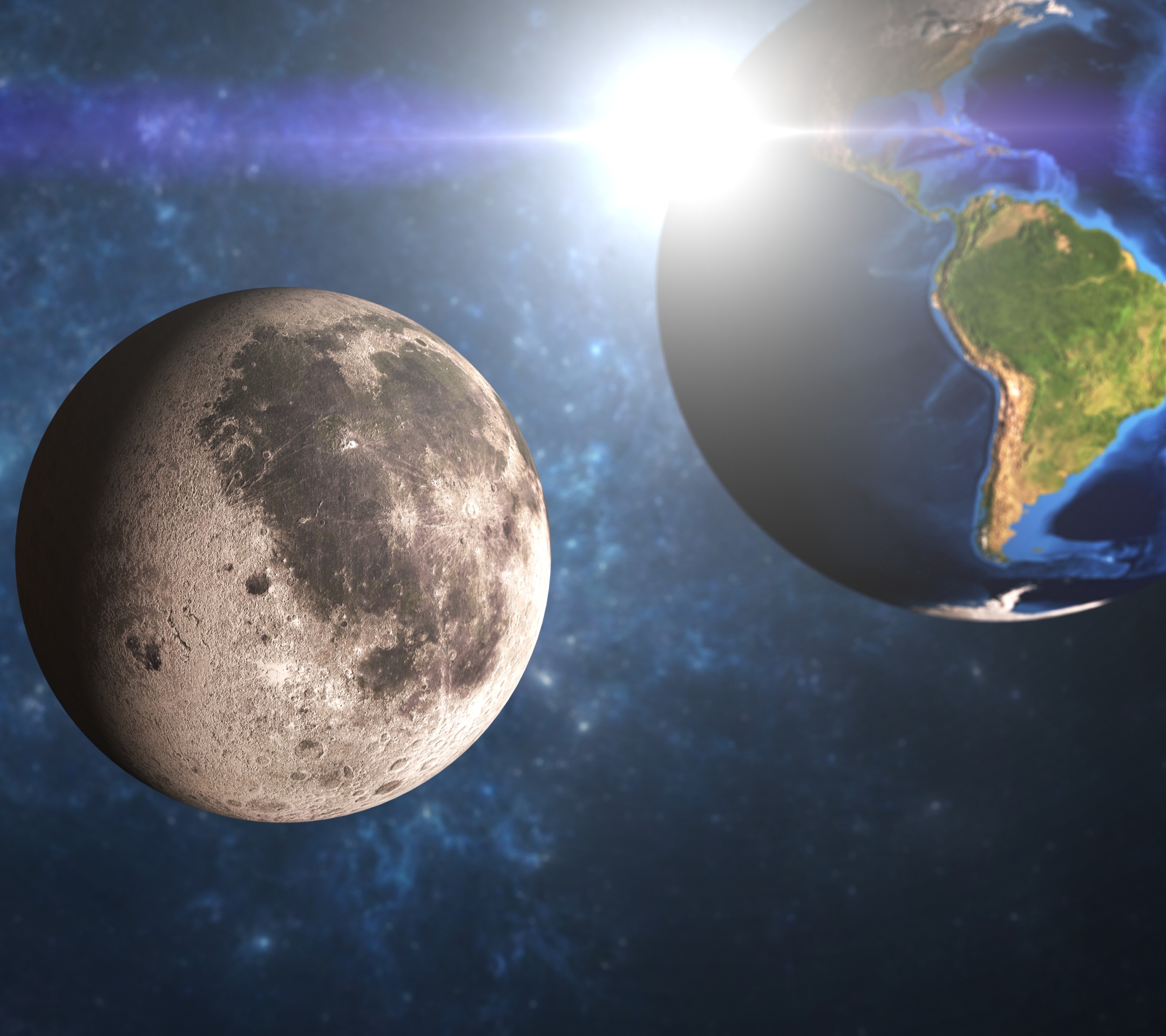 Free download wallpaper Moon, Earth, Space, Planet, Sci Fi, From Space on your PC desktop