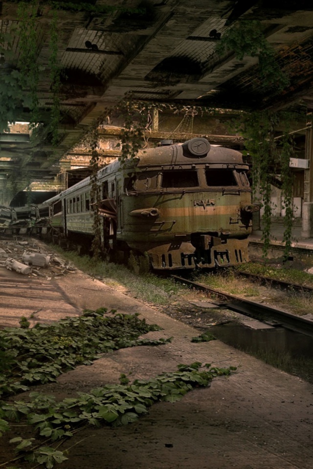 Download mobile wallpaper Train, Abandoned, Wreck, Vehicle, Vehicles for free.
