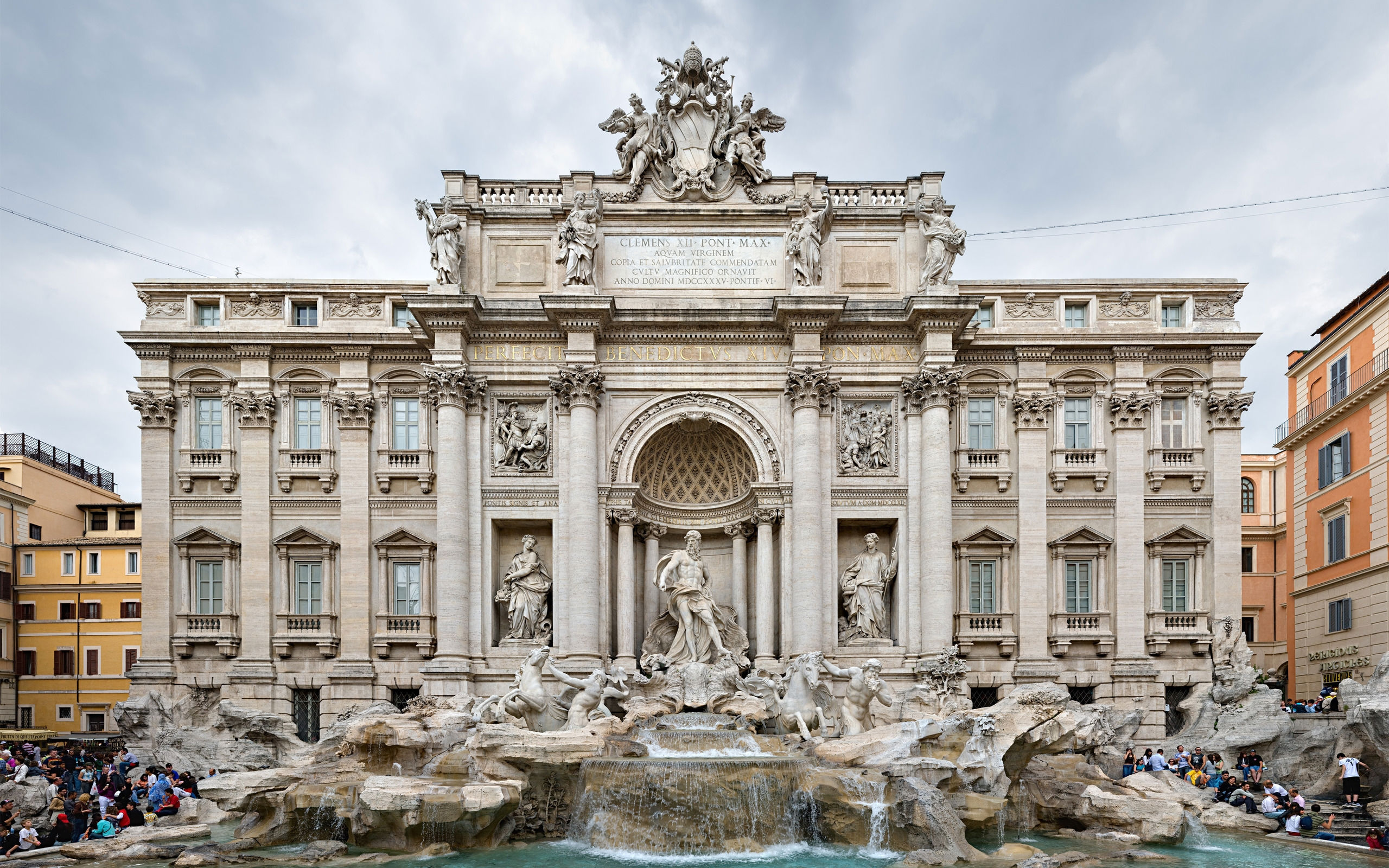 166890 завантажити шпалери італія, фонтан, створено людиною, фонтан треві, пам'ятники - заставки і картинки безкоштовно