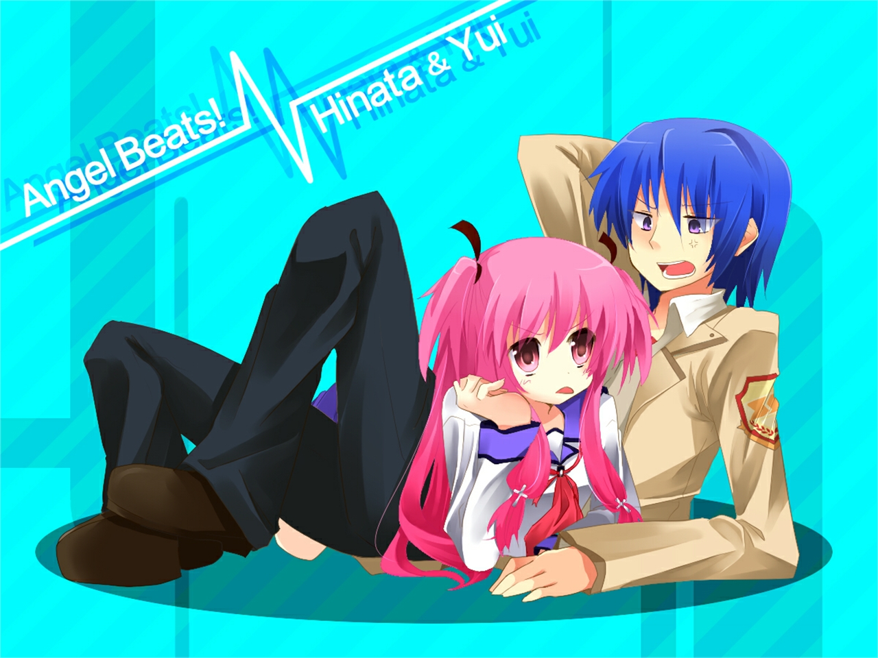 Téléchargez gratuitement l'image Animé, Yui (Angel Bat !), Angel Beats!, Hinata Hideki sur le bureau de votre PC
