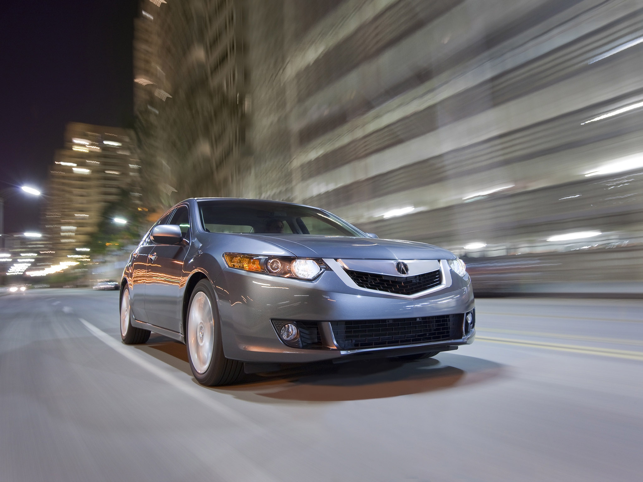 Free download wallpaper Acura, Cars, Lights, Asphalt, Speed, Style, Akura, 2009, Tsx, V6, Street, City, Front View, Auto, Grey on your PC desktop