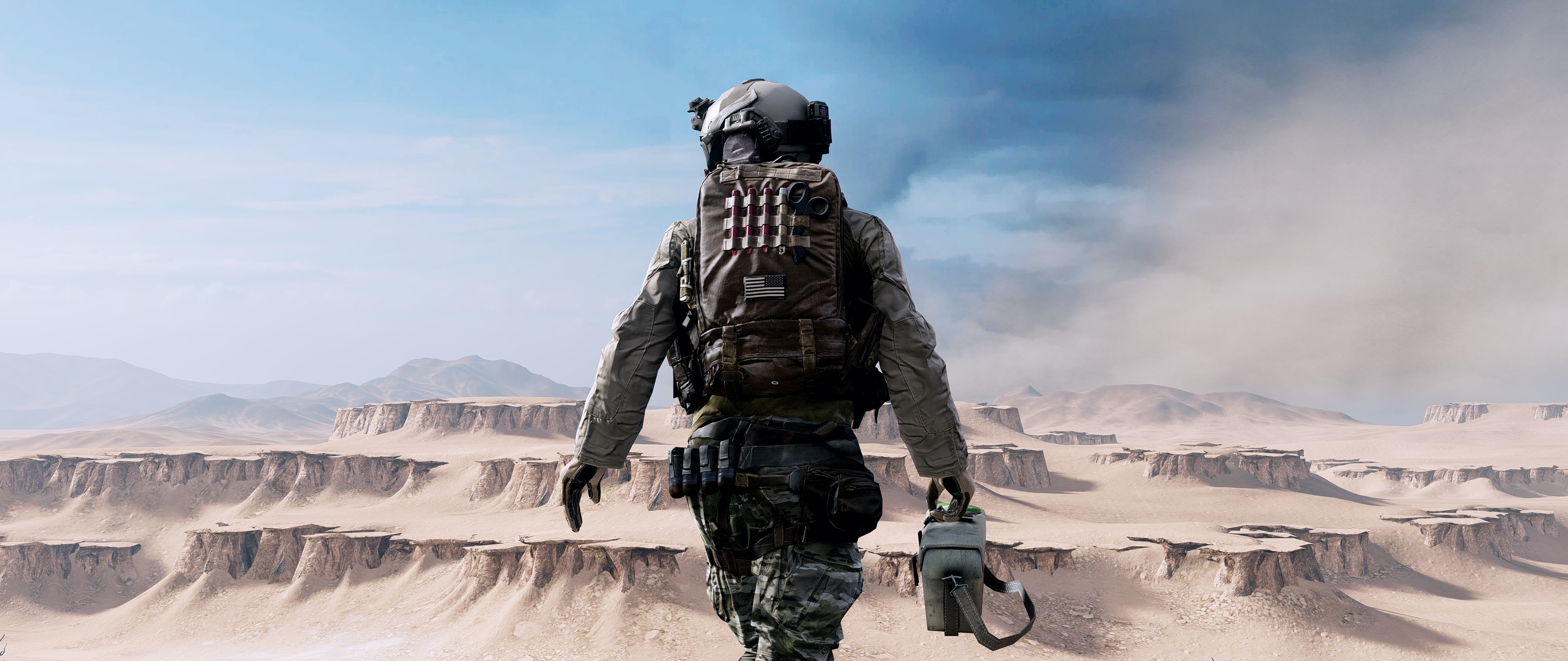 Скачать обои бесплатно Пустыня, Солдаты, Видеоигры, Поле Битвы, Battlefield 4 картинка на рабочий стол ПК