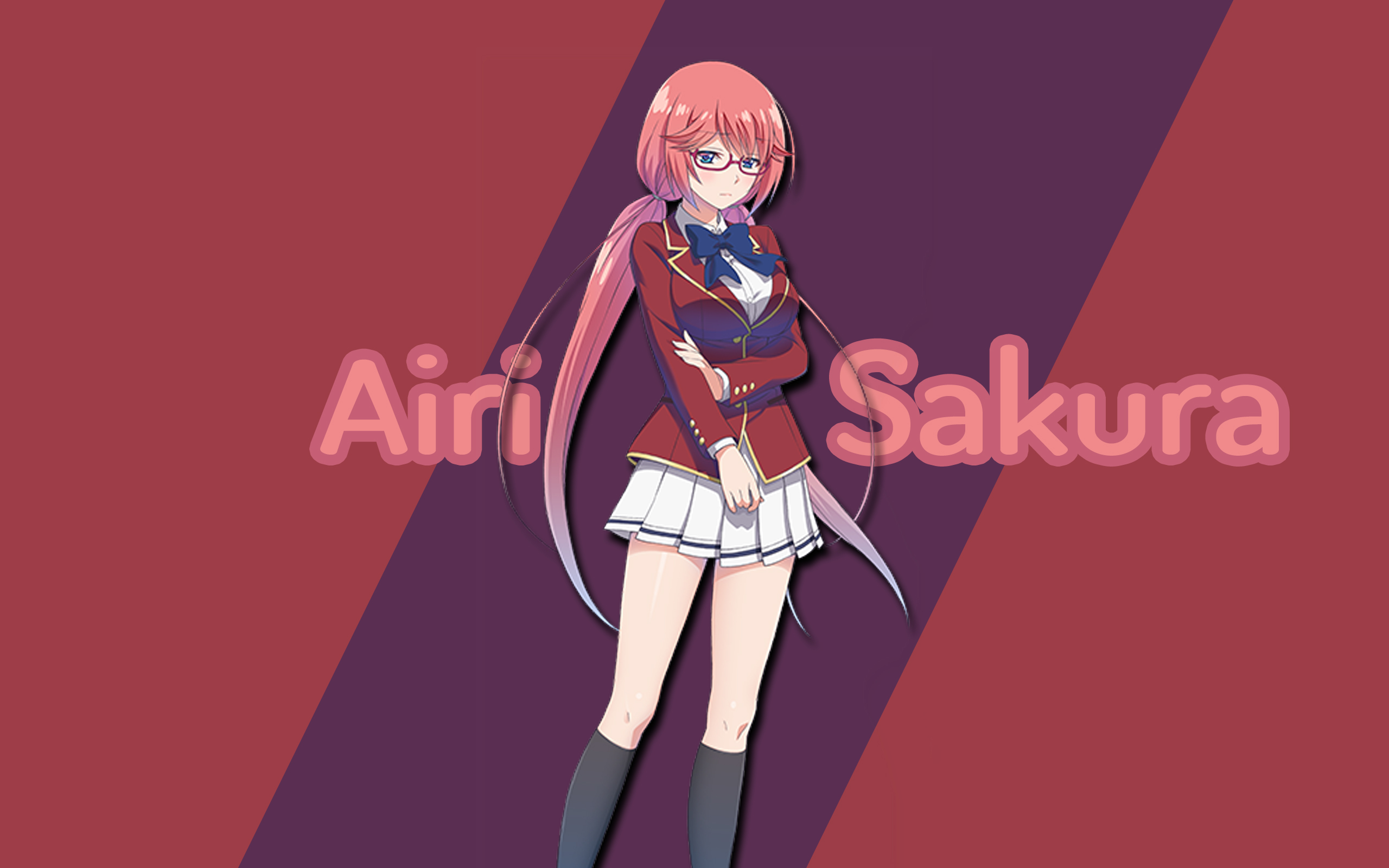 Free download wallpaper Anime, Glasses, Blue Eyes, Pink Hair, School Uniform, Classroom Of The Elite, Airi Sakura on your PC desktop