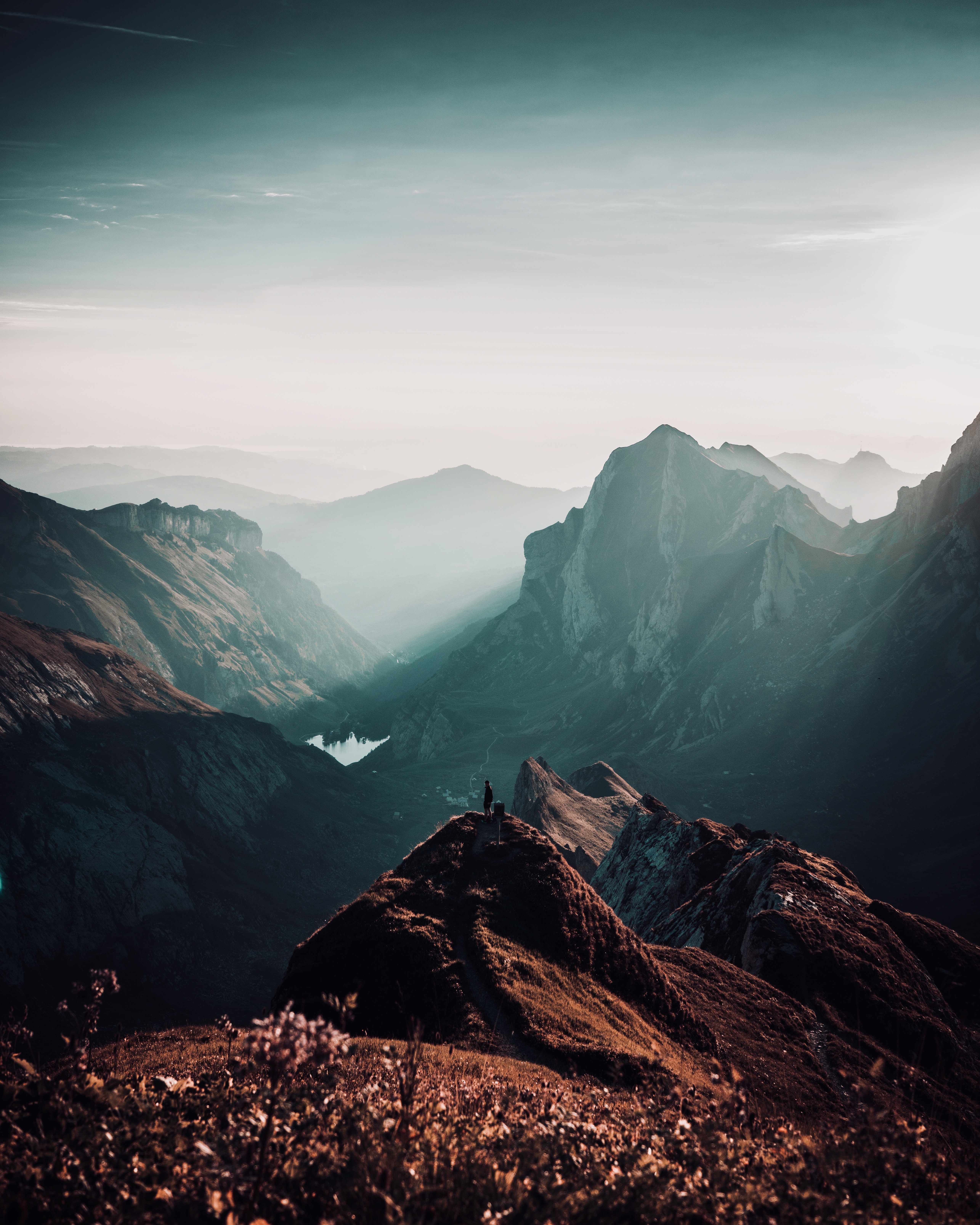 tops, loneliness, nature, privacy, mountains, vertex, seclusion, switzerland Full HD