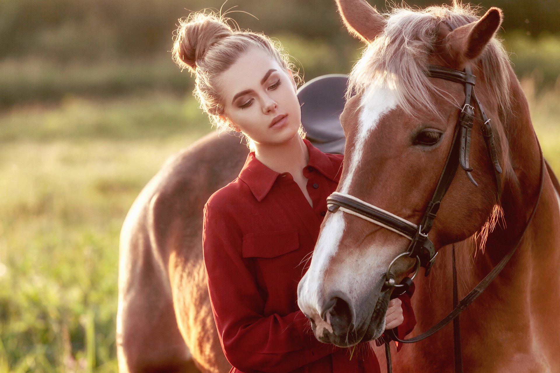 PCデスクトップに馬, ムード, ブロンド, モデル, 女性画像を無料でダウンロード